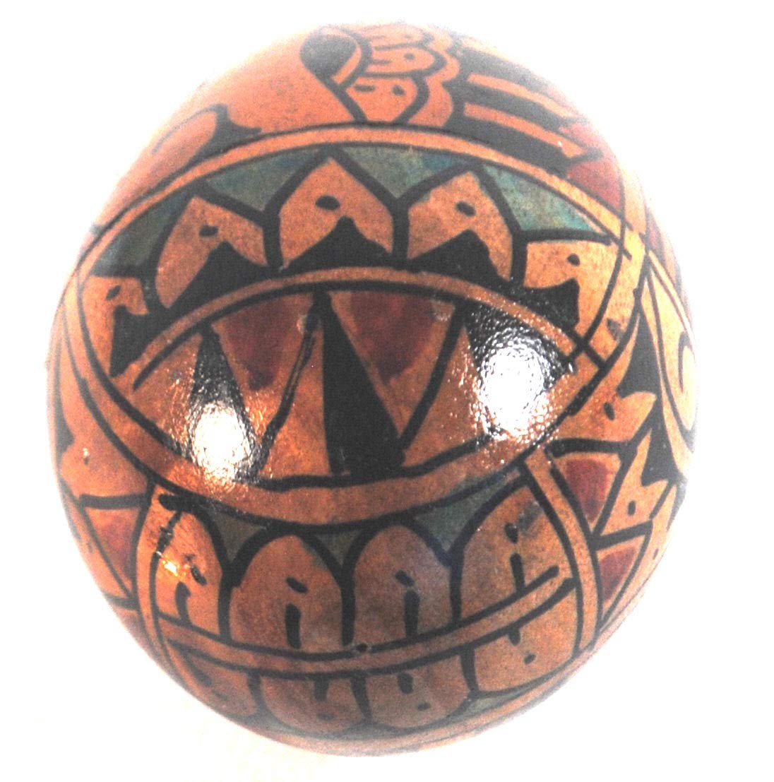 Fair Trade Large Wooden Hand-Painted Egg Shaker - 17cm Circumference - Musical Instrument for Kids, Adults, Classroom & Percussion Band Use