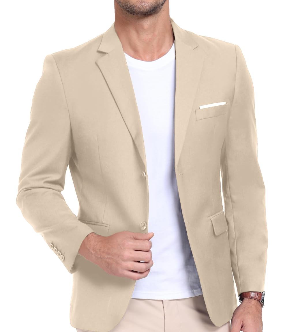 Slim Fit Men's Suit Jacket - Lightweight Business Blazer for Wedding, Office & Summer Casual Wear | Breathable Sport Coat for Daily Use & Special Occasions