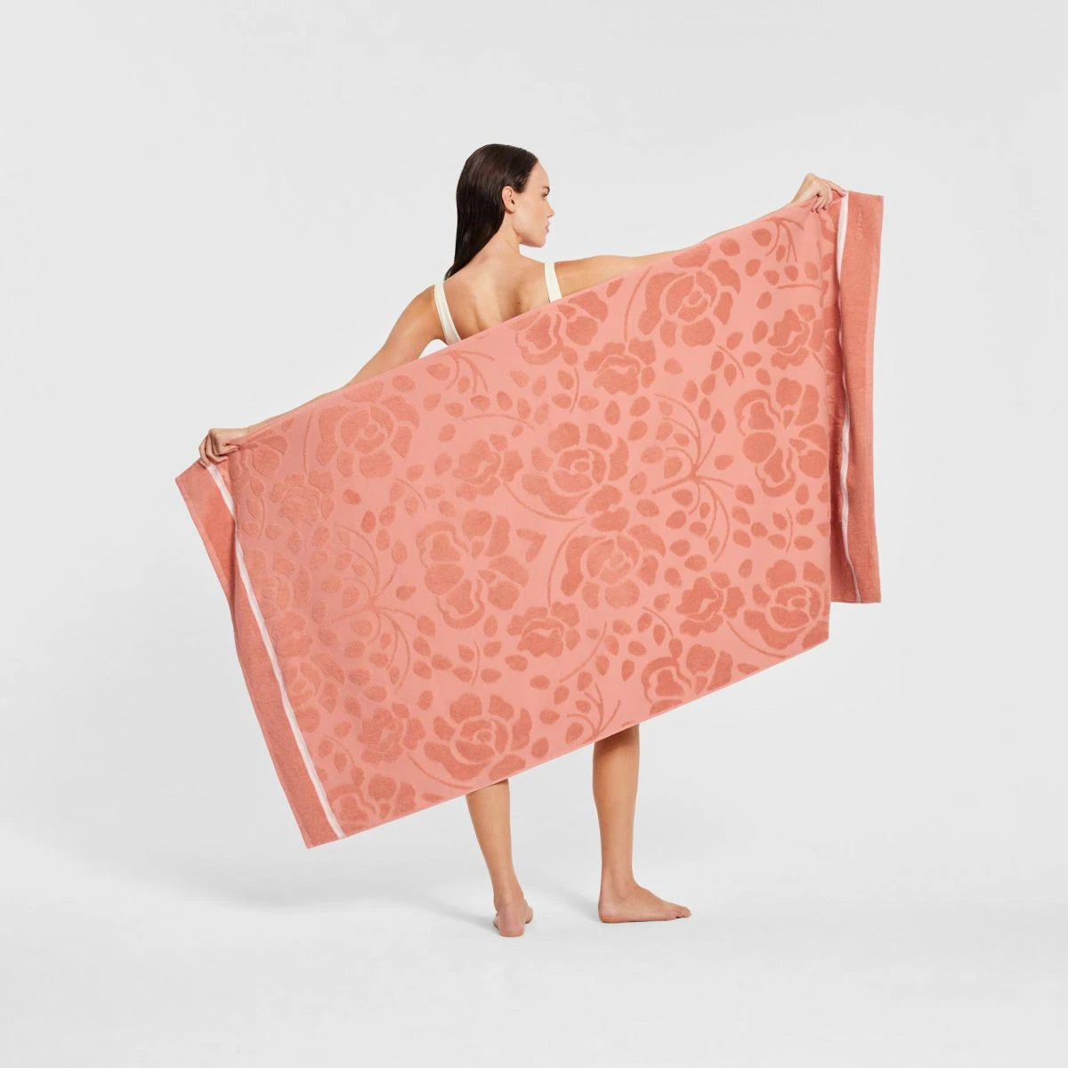 Sheridan Allena Pink Clay Beach Towel - Soft, Absorbent & Quick-Dry for Pool, Beach, Yoga & Outdoor Adventures
