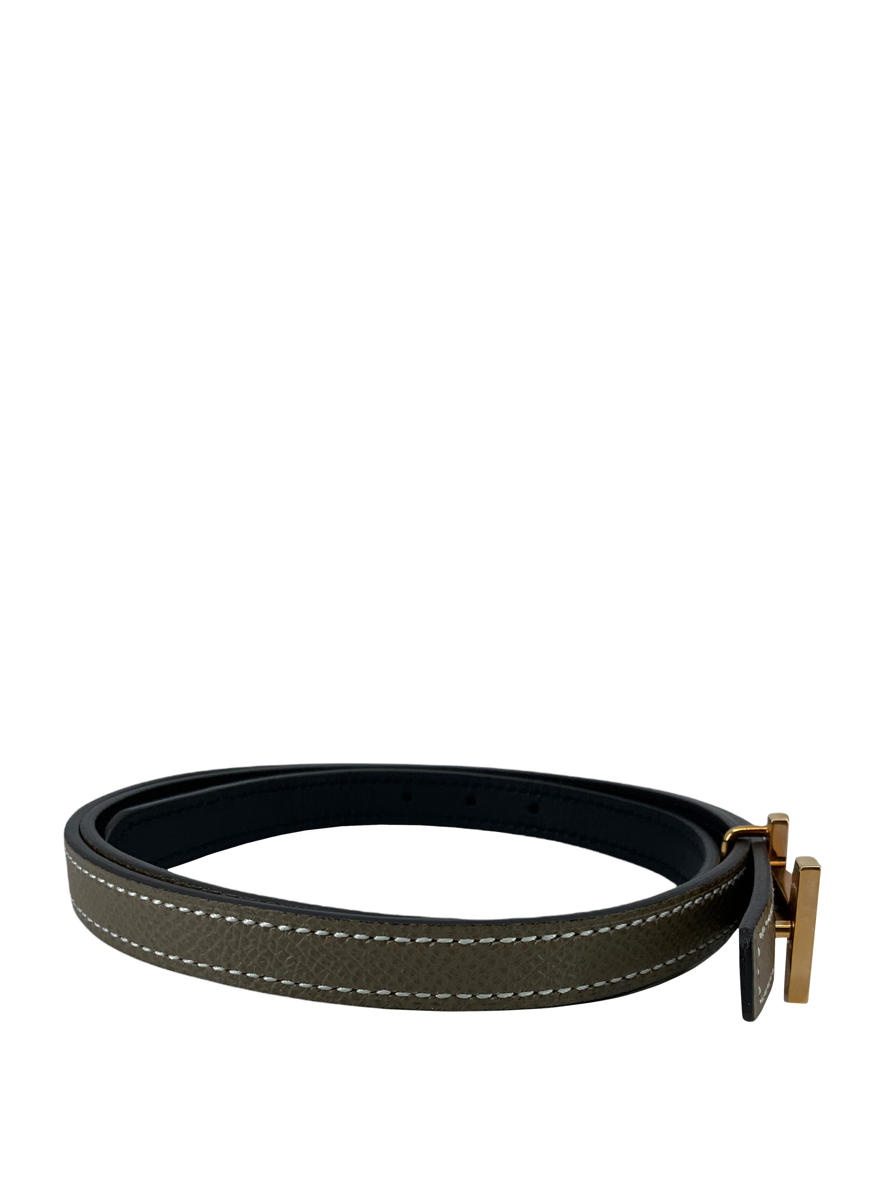 HERMES 13mm Genuine Leather Belt for Men - Classic Slim Dress Belt with Silver Buckle - Perfect for Business, Office & Formal Occasions