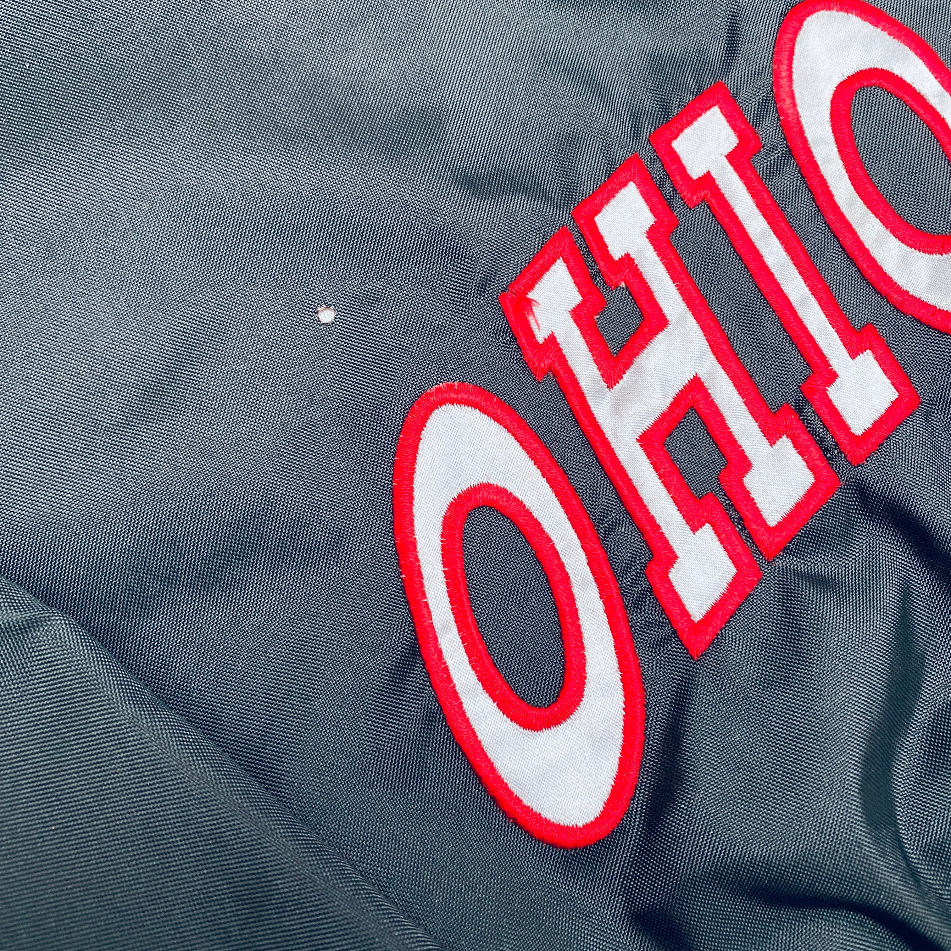 Ohio State Buckeyes 1990s Blackout Spellout Starter Sideline Jacket - Vintage XL Football Jacket for Game Day, Tailgating & College Sports Fans