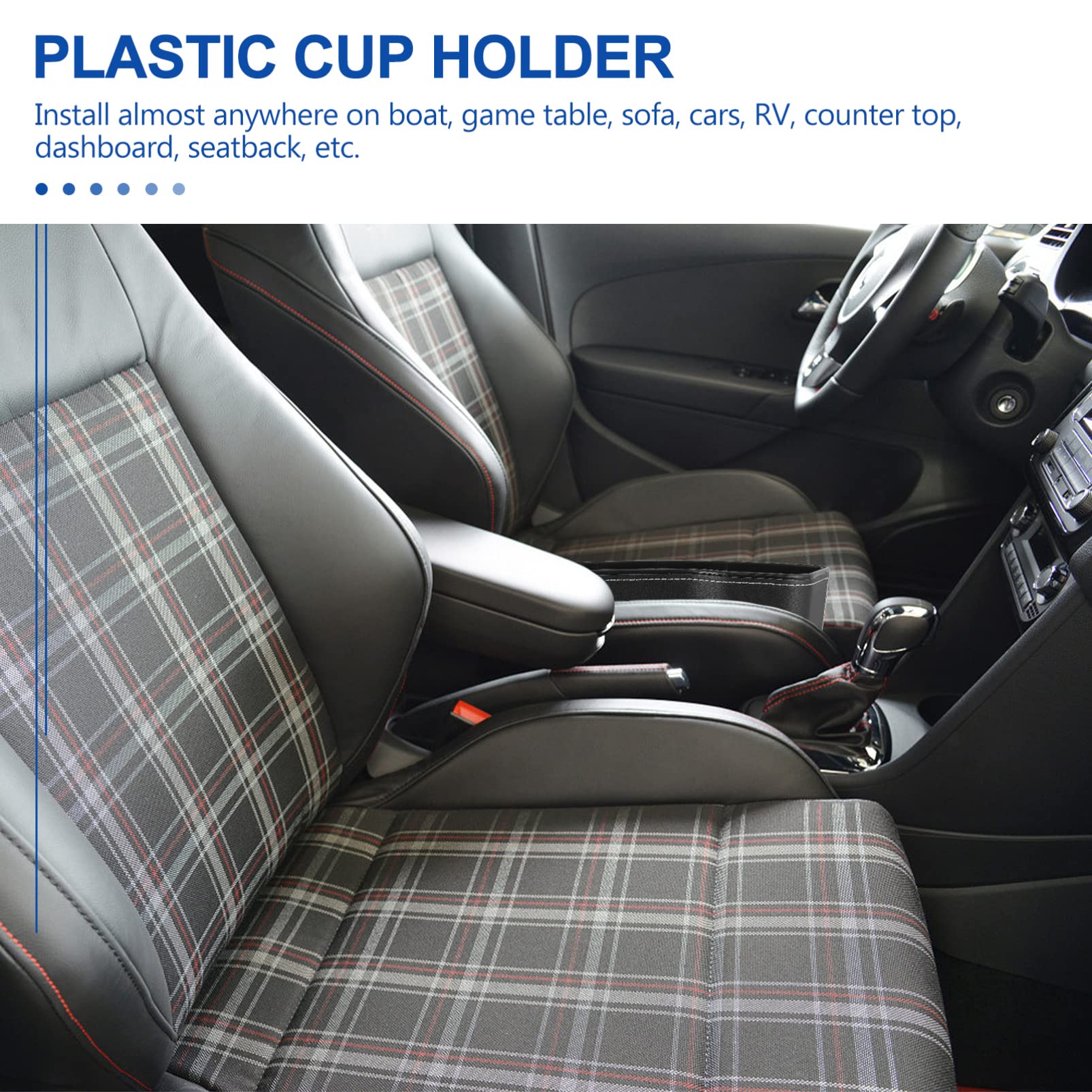 Housoutil 2 Pack Black Plastic Cup Holder Insert - Universal Replacement for Car, Sofa, Boat, Recliner & Poker Table - Perfect for Road Trips, Home Theater & Game Nights