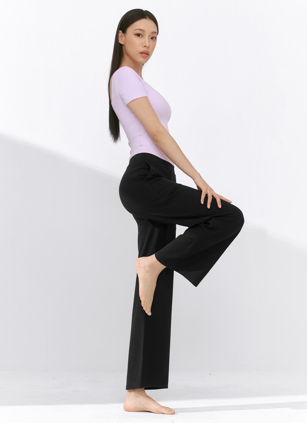 Black Label Power Rise Pocket Wide Leggings - High Waist Yoga Pants with Side Pockets for Women - Perfect for Workouts, Running, and Casual Wear