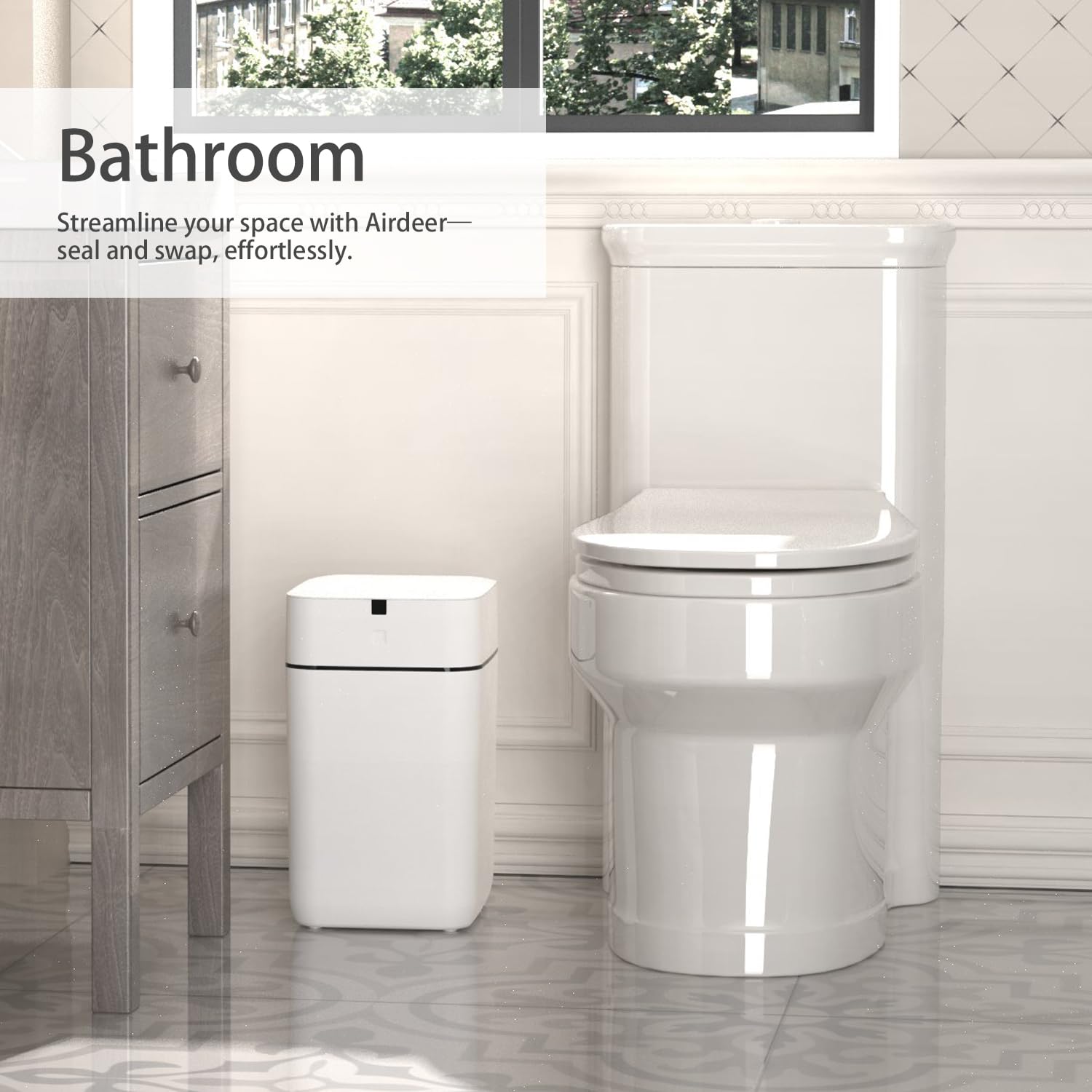 Automatic Trash Can 4 Gallon - Self Sealing Self-Changing Smart Garbage Bin with Motion Sensor, Touchless Lid for Kitchen Bathroom Bedroom - Includes 6 Refill Rings (Black, A1 Model) - Perfect for Hygienic Waste Disposal in Home & Office Spaces