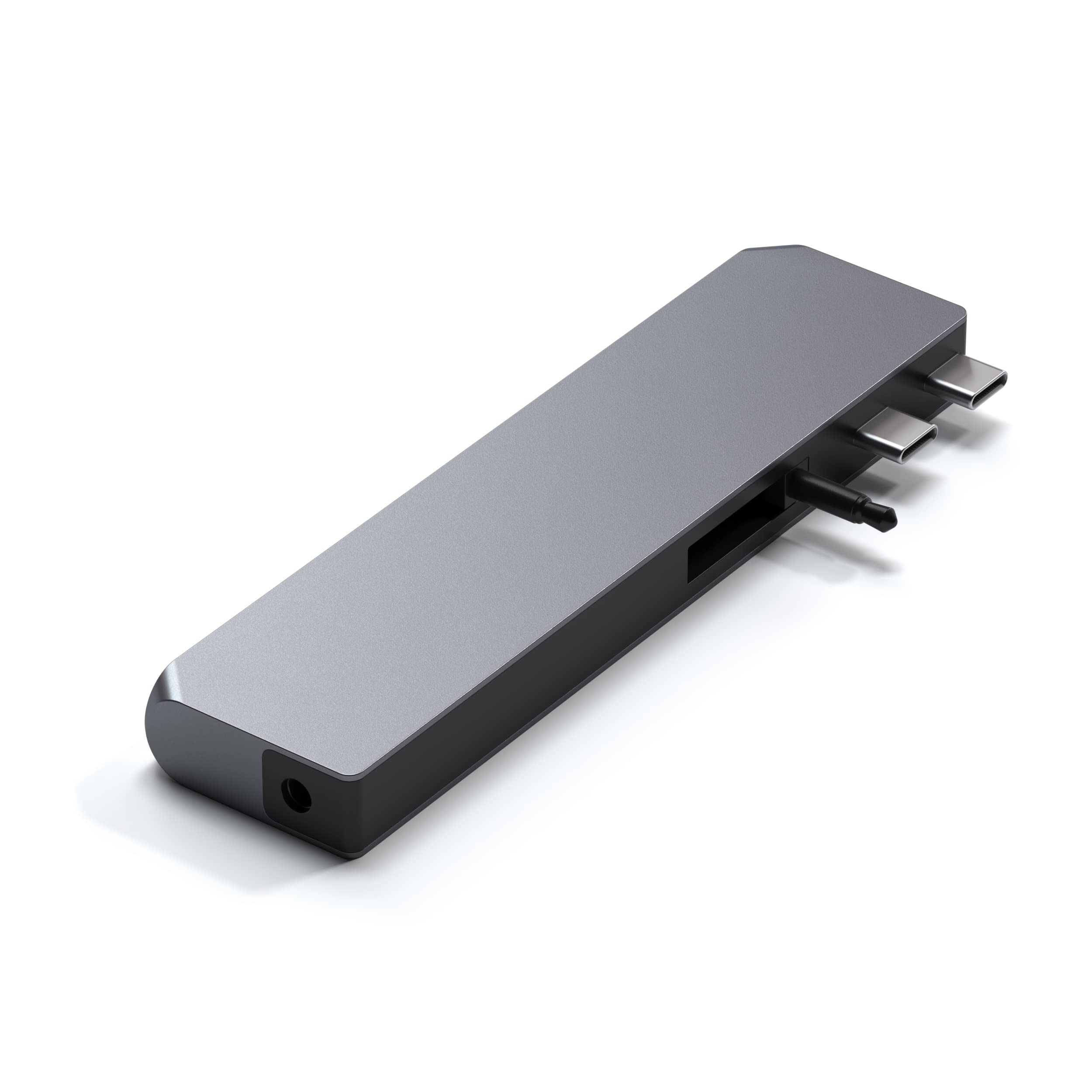 SATECHI USB-C Hub Multiport Adapter Pro Hub Max - 7-in-1 USB4 Hub with USB-A 3.0, USB-C Data, Gigabit Ethernet, SD/Micro SD Card Reader & 3.5mm Audio Jack - Compatible with M2/M1 MacBook Pro/Air (Space Gray) | Perfect for Work, Travel & Home Office Connectivity