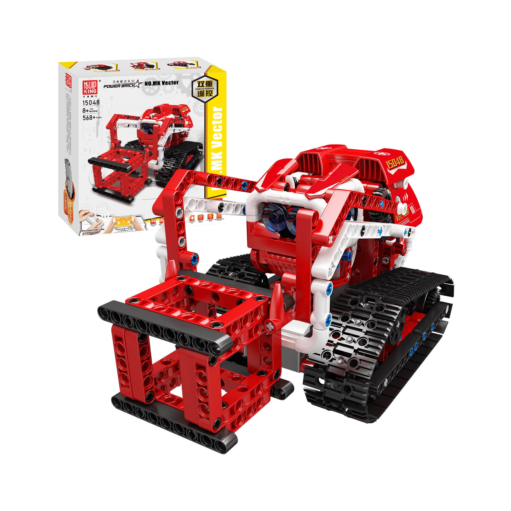MOULD KING 15048 Power Brick Vector 3-in-1 Robot Building Set - 568 PCS STEM Educational Toy for Kids & Adults | Creative Construction Kit for School Projects, Birthday Gifts & Robotics Enthusiasts