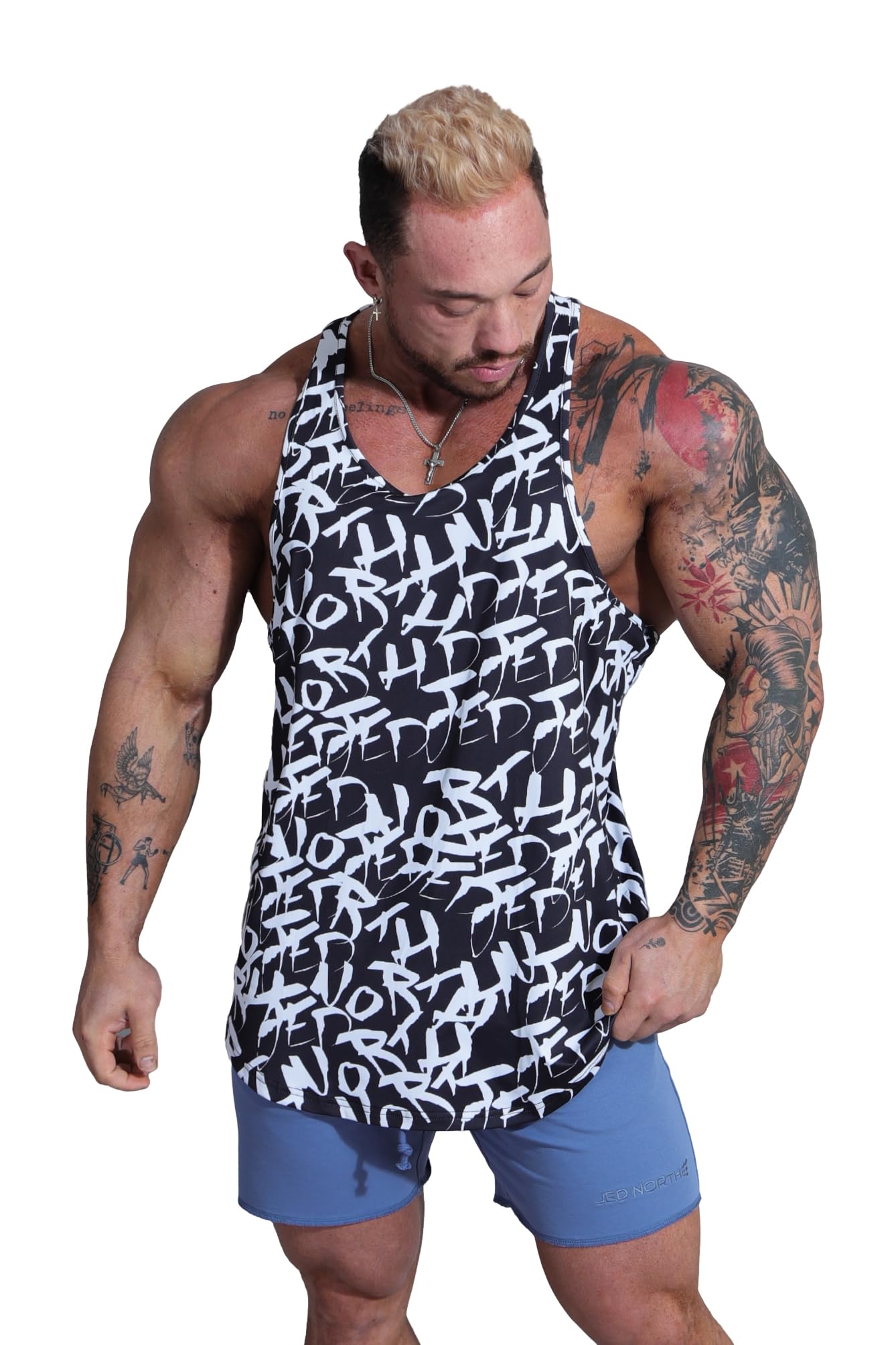 Jed North Men's Bodybuilding Tank Top - Camo Pattern Gym Stringer Racerback for Workout & Training | Perfect for Weightlifting, Bodybuilding & Fitness Enthusiasts