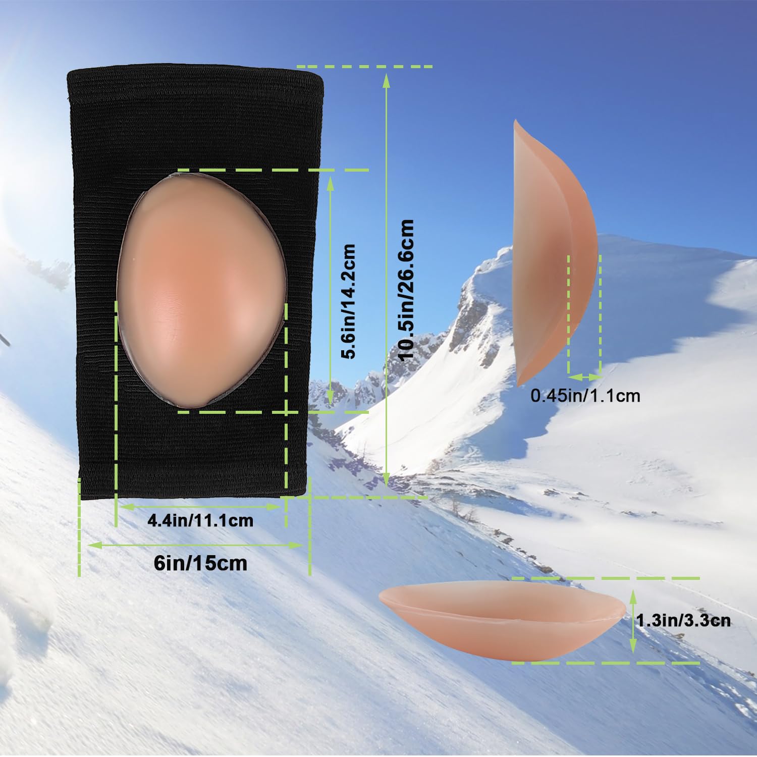 Best Silicone Knee Pads for Skiing, Skating, Snowboarding & Rollerblading - Unisex Protective Gear for Sports & Outdoor Activities