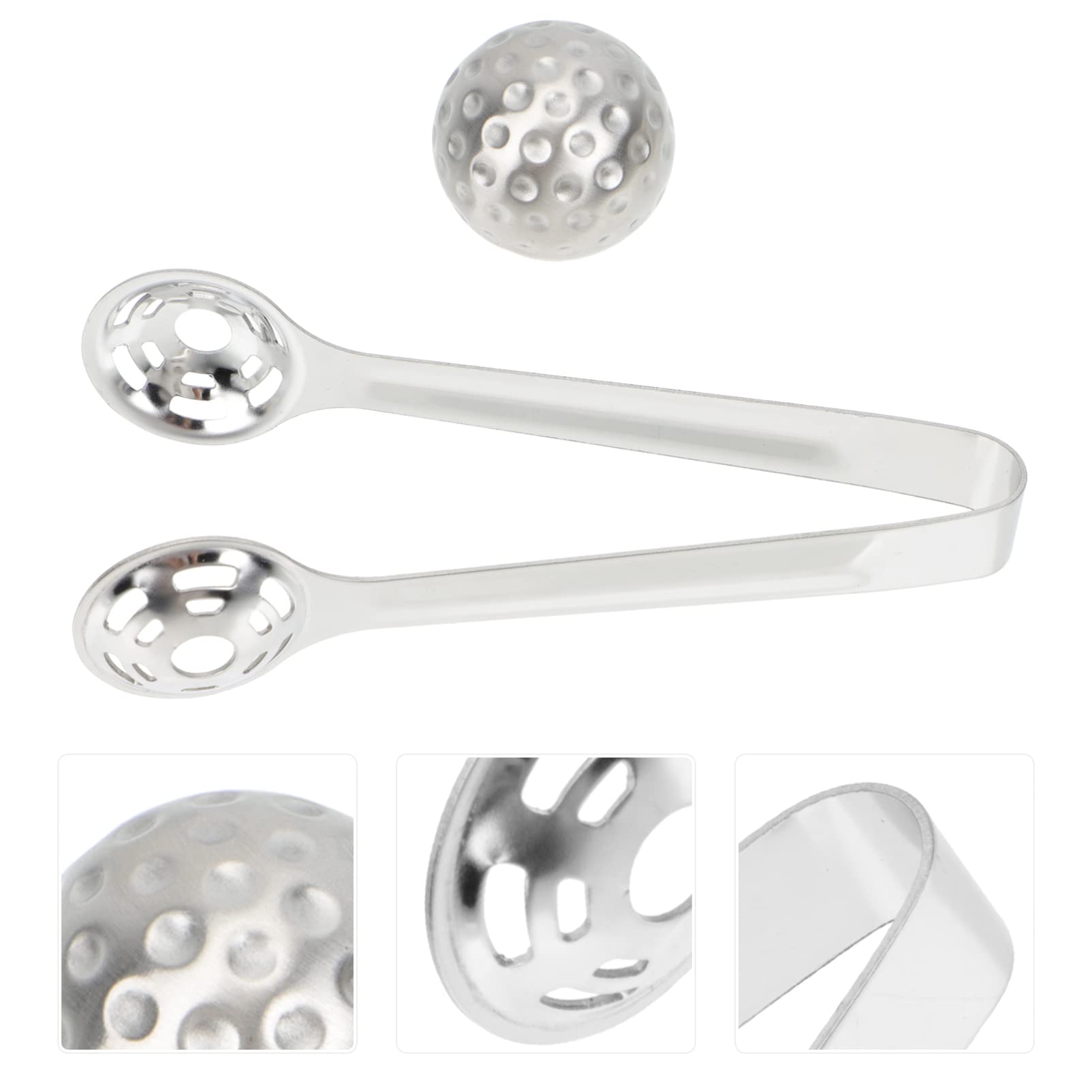 Zerodeko 1 Set Stainless Steel Whiskey Ice Ball Tongs - Reusable Metal Ice Cube Clamps for Whiskey, Cocktails & Beverages - Perfect for Chilling Drinks, Home Bars & Party Serving
