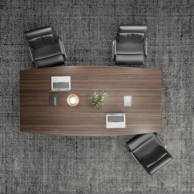 INIGO 8ft Boardroom Meeting Table - Hazelnut & Black Finish - Large Conference Table for Office, Meeting Room, and Corporate Events