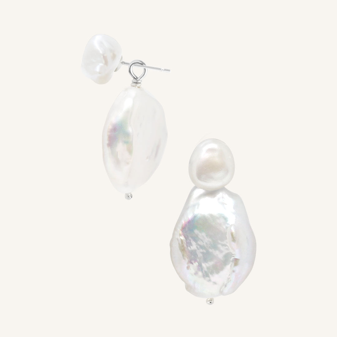 Charlotte Pearl Stud Earrings - Classic Elegant White Pearl Earrings for Women - Perfect for Weddings, Parties & Everyday Wear