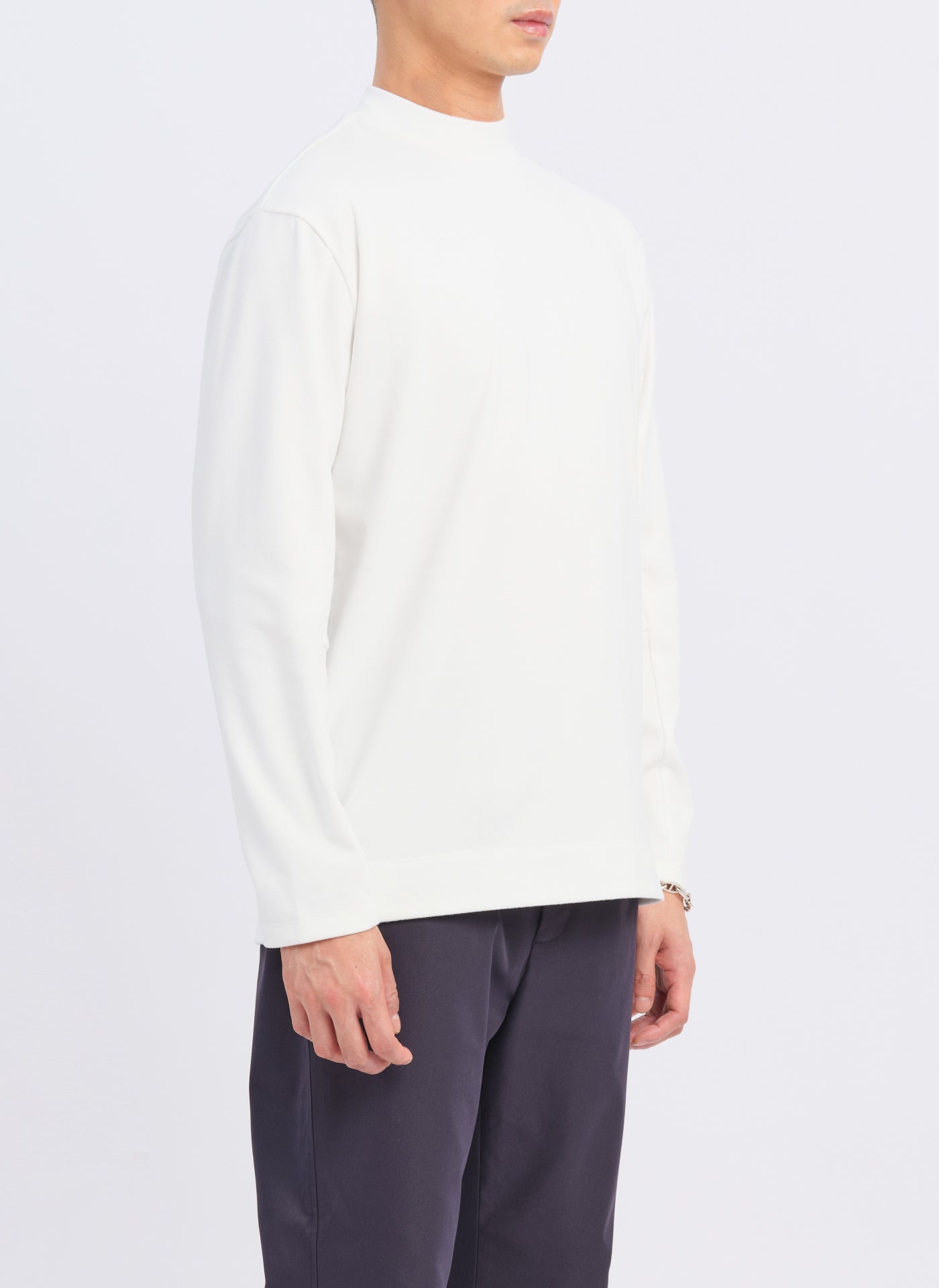 Premium Mercerized Cotton Mock Neck T-Shirt (T05) - Soft & Durable for Casual Wear, Layering & Everyday Comfort