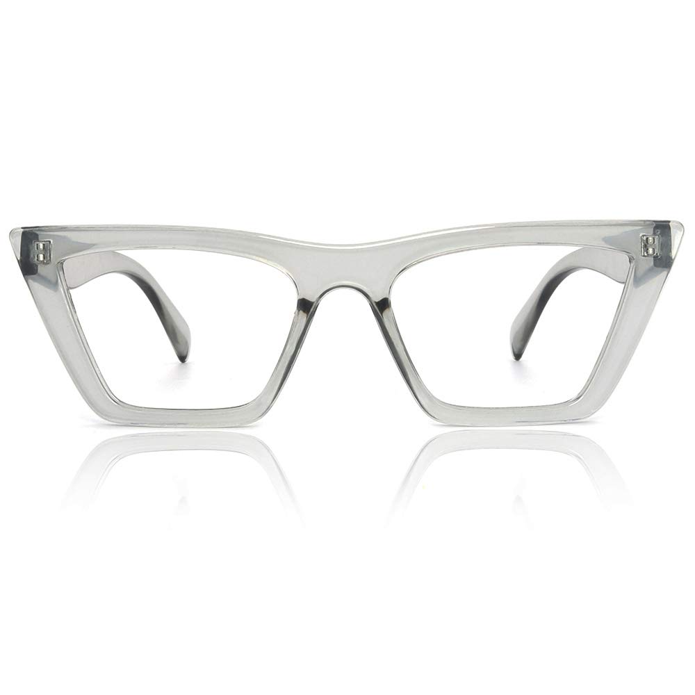 JiSoo Oversized Reading Glasses for Women - Trendy Cat Eye Blue Light Blocking Computer Glasses (1.0X to 3.0X Magnification) | Perfect for Office Work, Screen Time & Reading Books