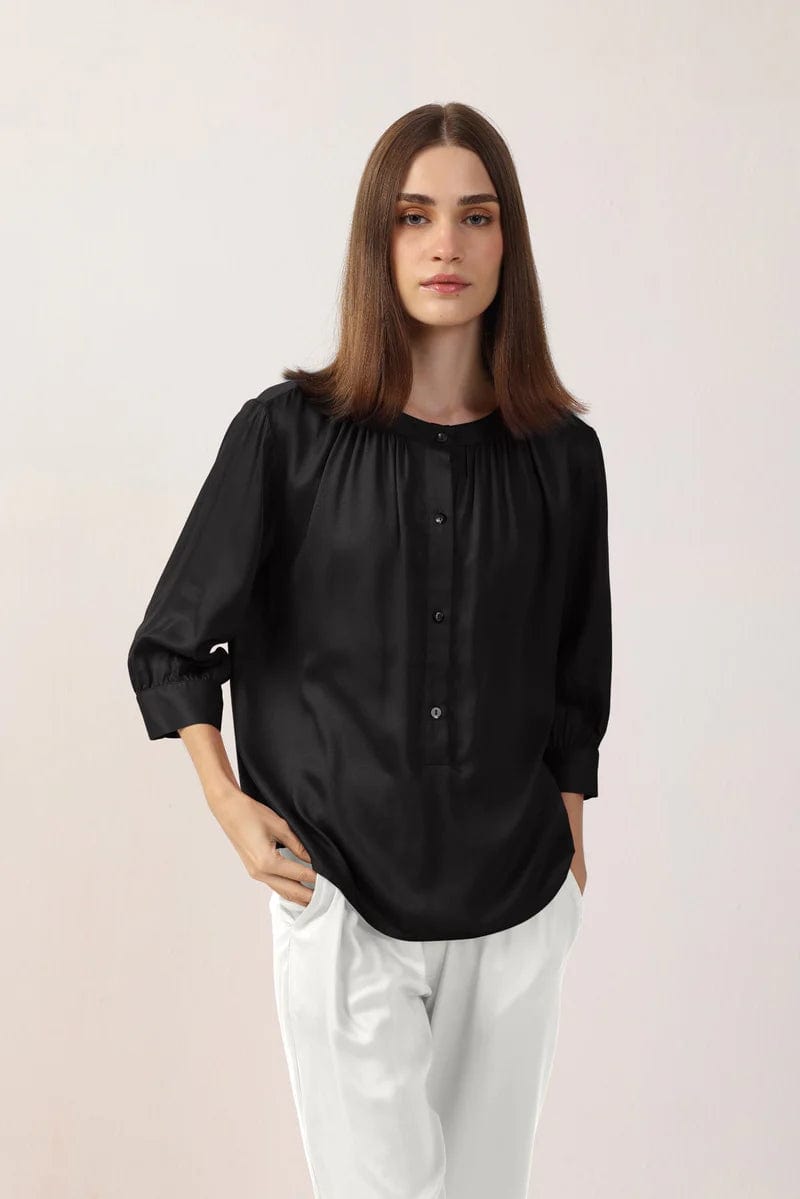 Nickie Women's Satin TENCEL™ Blouse - Soft & Breathable Long Sleeve Shirt in Multiple Colors | Office Wear, Casual Outfits & Special Occasions