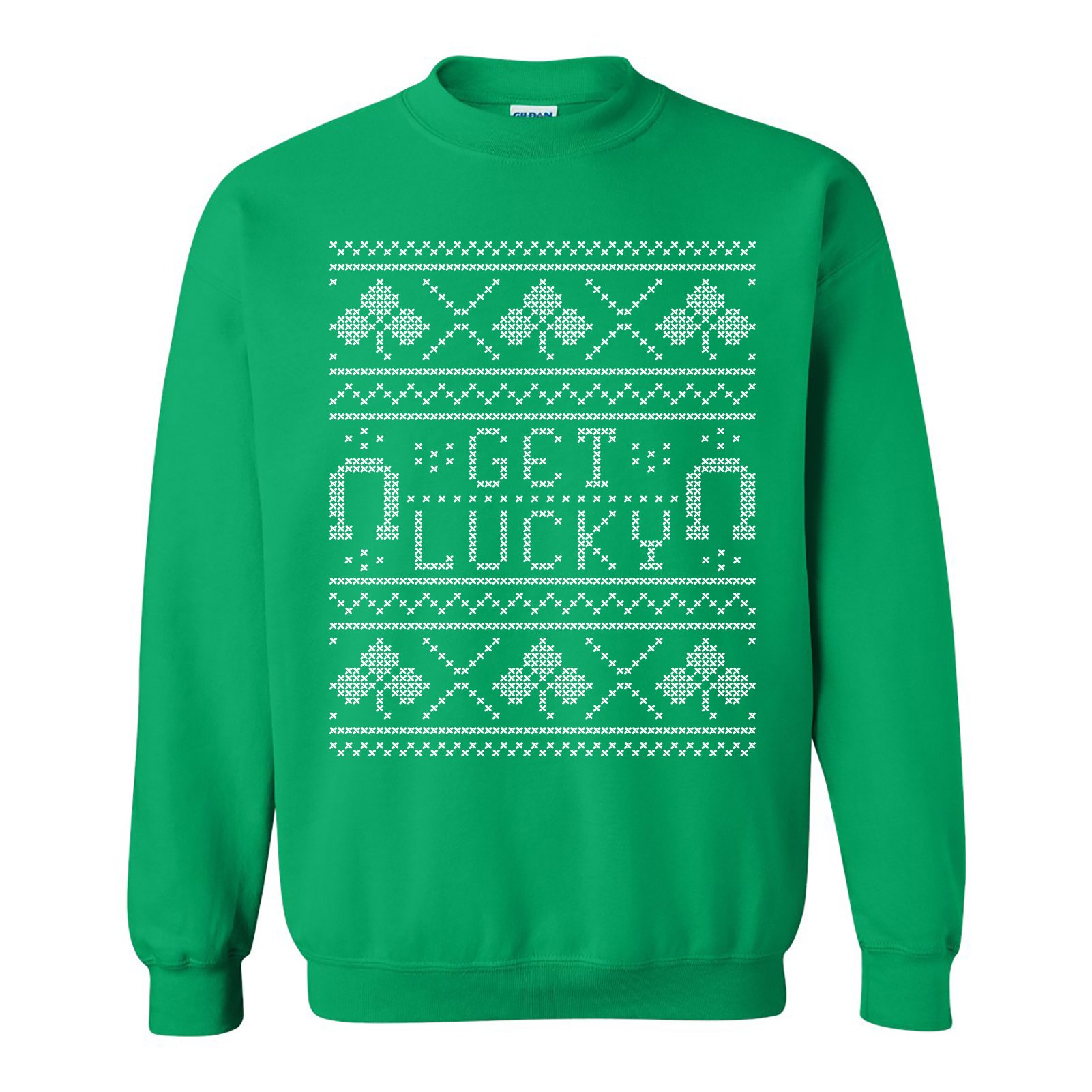 UGP Campus Apparel St. Patrick's Day Lucky Sweater - Funny Ugly Crewneck Sweatshirt for Women & Men | Perfect for Irish Themed Parties, College Events & Holiday Festivities