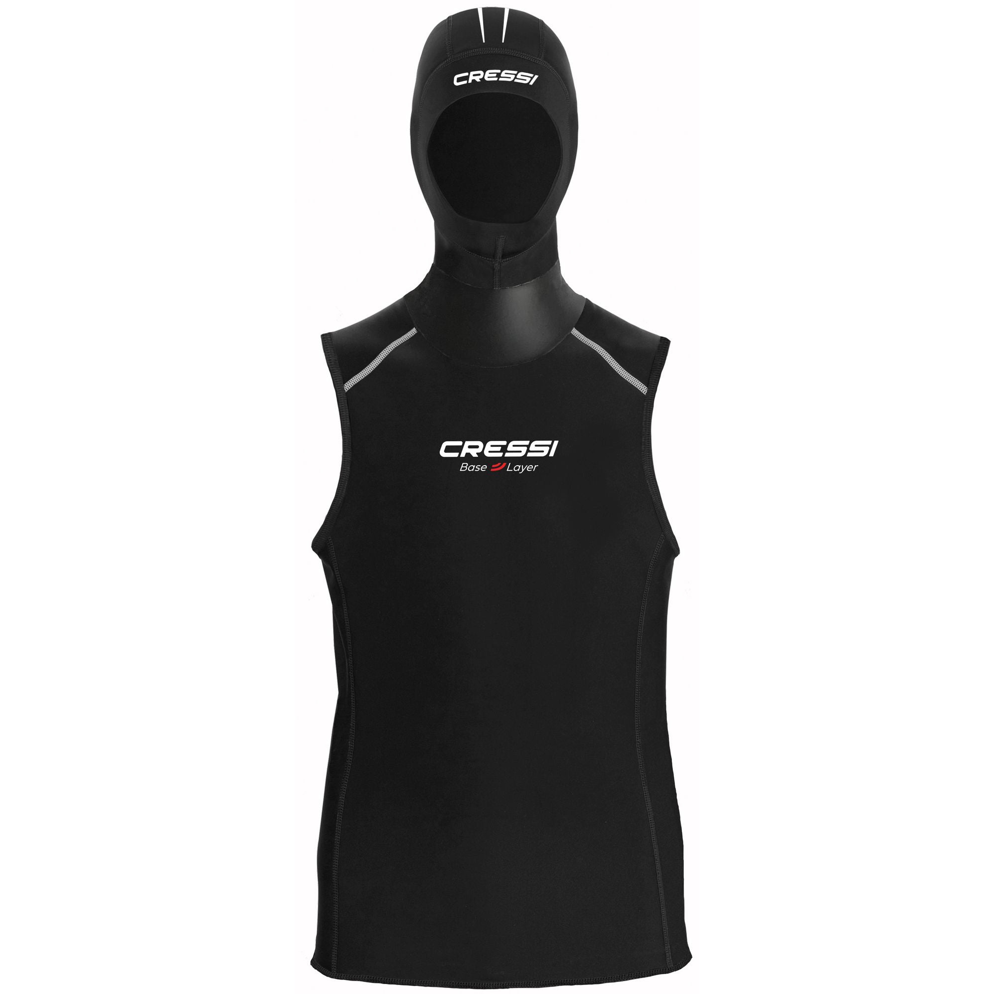 Cressi 2.5mm Men's Base Layer Hooded Vest - Thermal Wetsuit Top for Scuba Diving, Snorkeling & Water Sports