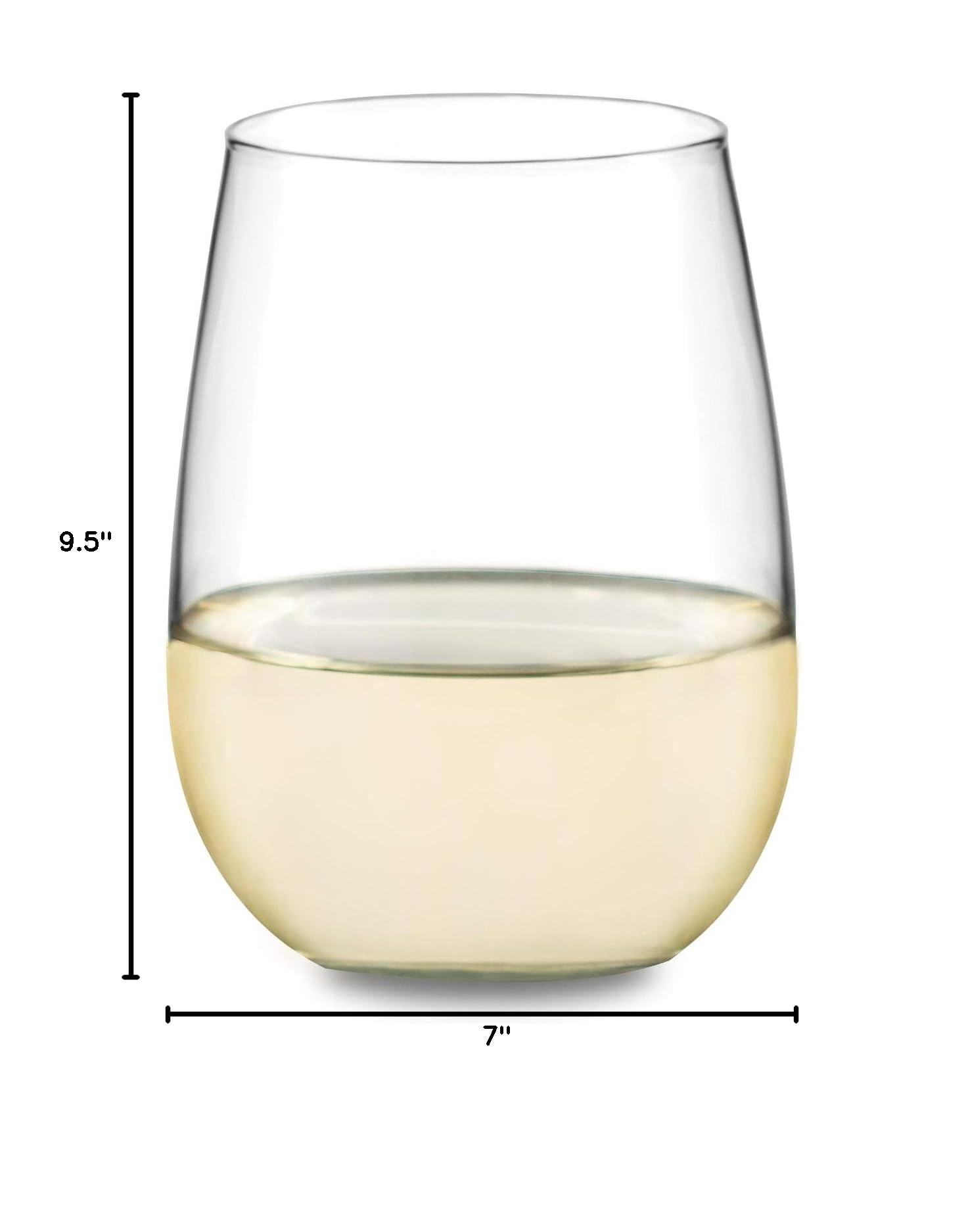 Libbey Vina 12oz Stemless White Wine Glasses Set of 4 - Shatter-Resistant Crystal Clear Glassware for Chardonnay, Rose, Cocktails - Perfect for Dinner Parties, Weddings & Home Entertaining