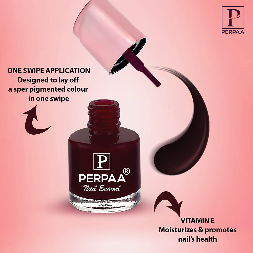 PERPAA® Quick-Drying Long-Lasting Gel Nail Polish - Glossy Bridal Maroon | Chip-Resistant & High Shine | Perfect for Weddings, Parties & Special Occasions