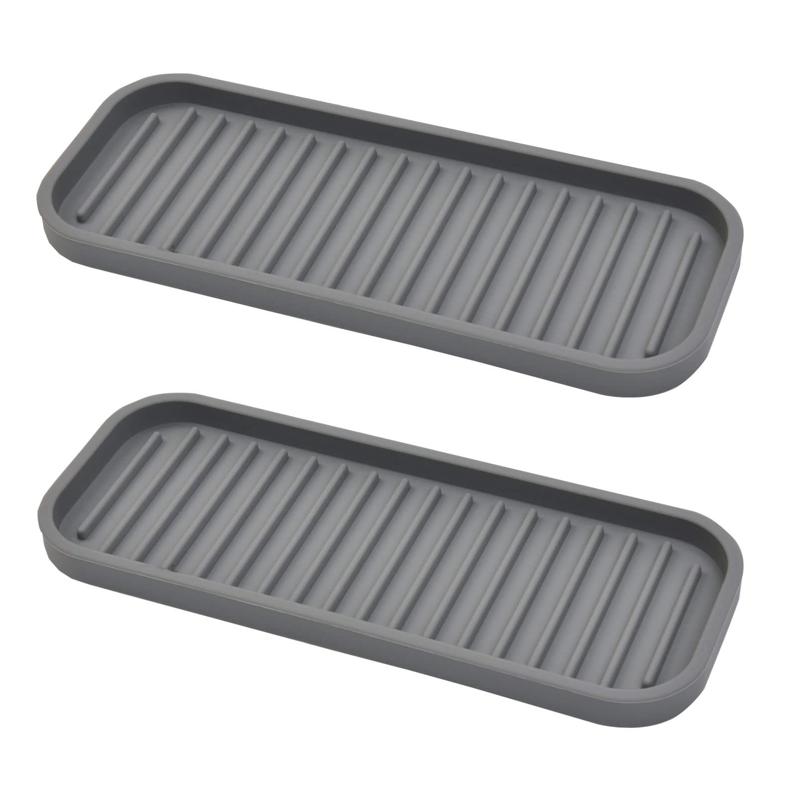 **Mofason Silicone Sponge Holder & Soap Tray - 2 Pack Gray Sink Organizer for Kitchen Cleaning | Durable, Non-Slip Sponge Rack for Sink Accessories (Perfect for Dish Soap & Scrub Storage)**