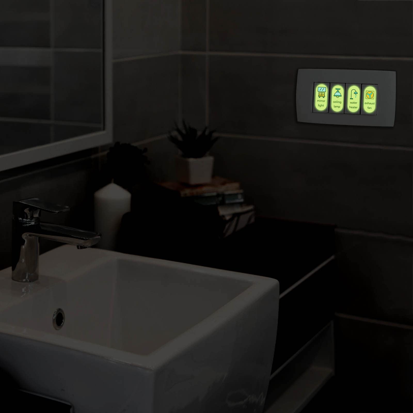 Glow in the Dark Light Switch Stickers - Creative Wall Decals for Living Room & Bedroom Decor - Self-Adhesive Wall Art for Home Interior Design - Perfect for Nighttime Navigation and Kids' Room Decor