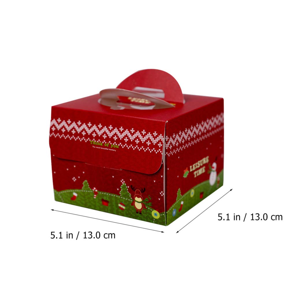 10Pcs Clear Christmas Cake Boxes with Lids - Clamshell Cake Stand Containers for Desserts, Treats & Pastries | Perfect for Holiday Baking, Party Favors & Takeout Treats