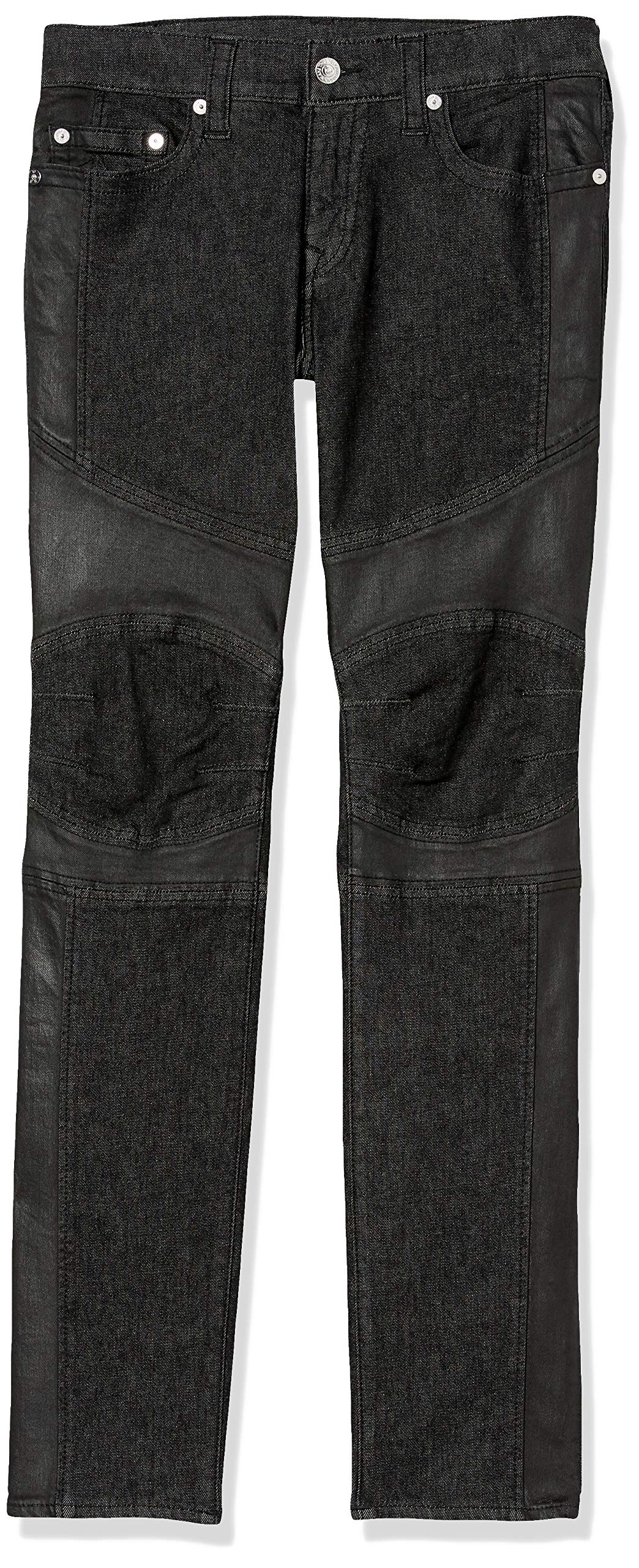 True Religion Men's Rocco Moto Skinny Fit Stretch Denim Jeans - Slim Fit Comfort for Casual Wear & Night Out