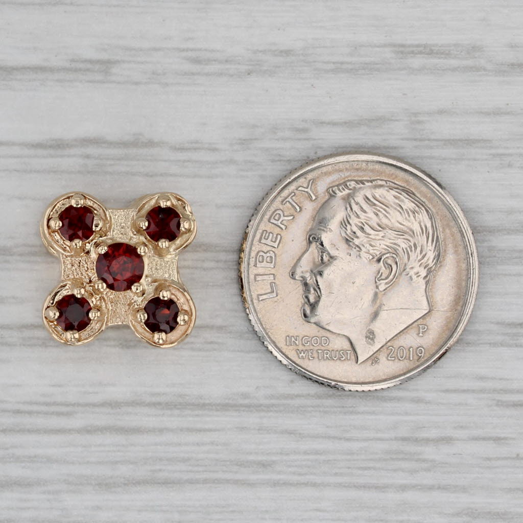 0.65ctw Garnet Slide Bracelet Charm 14k Yellow Gold Vintage Victorian Style Jewelry - Perfect for Bridal, Anniversary Gifts & Special Occasions