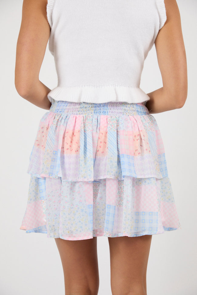 Breezy Multi-Pattern Print Tiered Skort for Women - Comfortable & Stylish Summer Skirt Shorts - Perfect for Casual Outings, Beach Trips, and Outdoor Activities