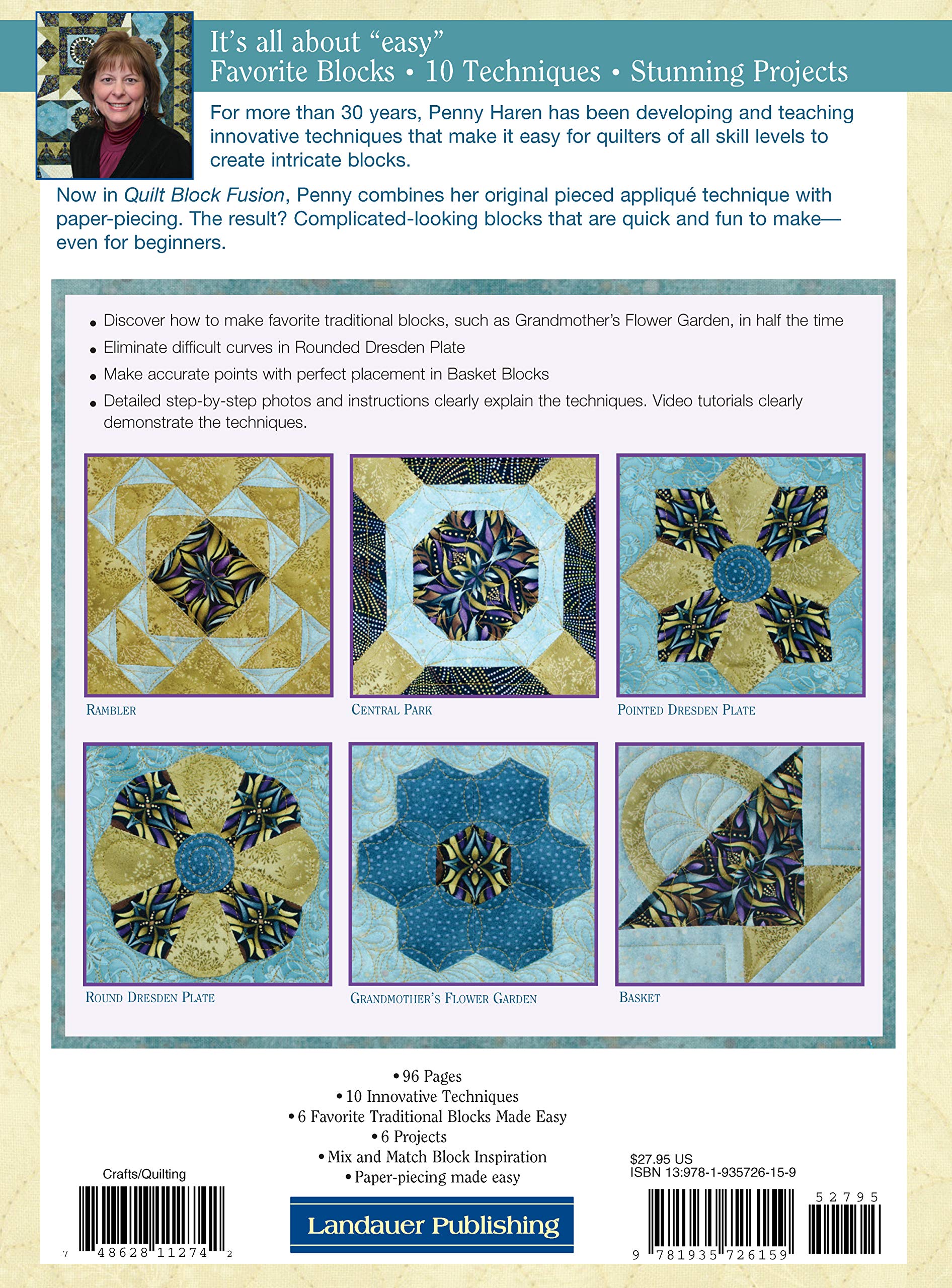 Quilt Block Fusion: Innovative Piecing Techniques for Perfect Quilting Blocks - Easy Step-by-Step Guide (Landauer) | Ideal for Beginners, Quilting Enthusiasts & DIY Home Decor Projects