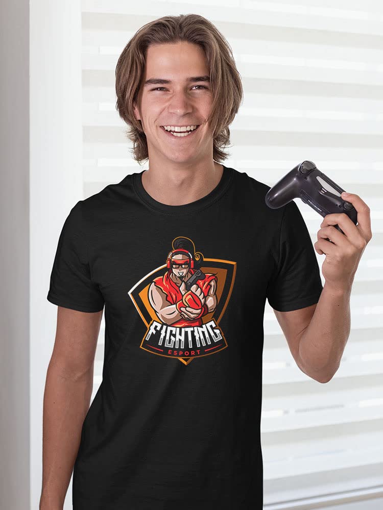 Fighter E-Sport Gamer Icon T-Shirt for Men - Comfortable Cotton Gaming Tee for Casual Wear & Esports Tournaments