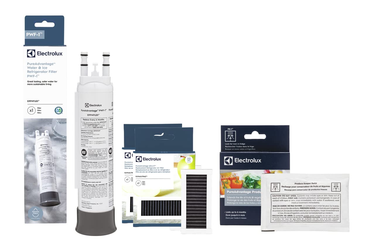 Electrolux PureAdvantage EPPWFU01 Water Filter + (2) ELPAULTRA2 & ELPARPRF Air Filters Combo Kit - Replacement for Refrigerators, Home Air Purification System