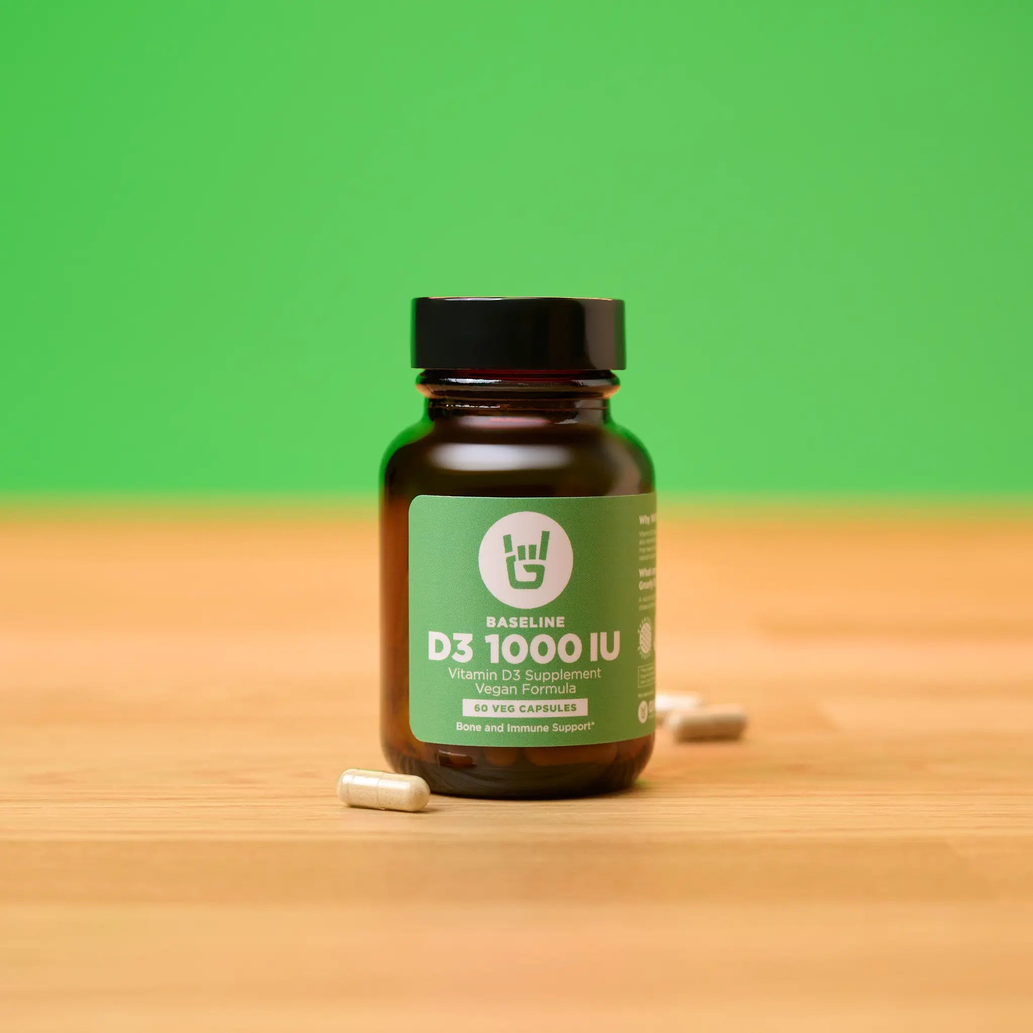 Gnarly Baseline Vitamin D3 Supplement - 5000 IU High Potency for Immune & Bone Health - Vegan, Non-GMO - Supports Energy & Mood - Ideal for Home, Office & Travel Use