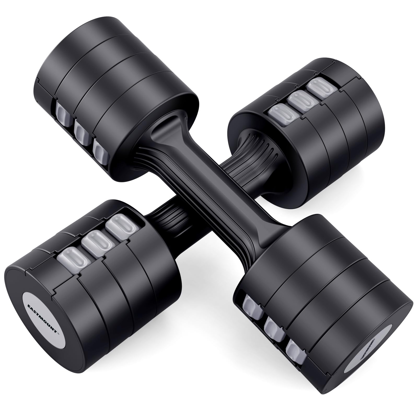 EAST MOUNT Adjustable Dumbbells Set of 2 (5lb Each, 10lb Total) - 6-in-1 Free Weights for Women - Fast Adjustable Hand Weights (2lb/3lb/4lb/5lb) - Perfect for Home Workouts, Office Exercise & Gym Training