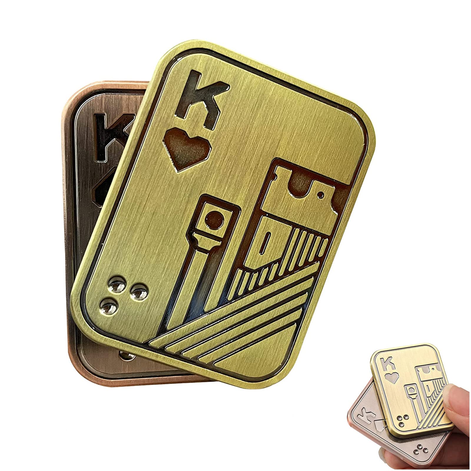 Metal Poker Fidget Slider - Stress Relief Sensory Toy for Adults with ADHD & Anxiety | Office Desk Fidget Toy for Men | Perfect Gift for Boyfriend & Father | Use at Work, Home or Travel to Reduce Stress