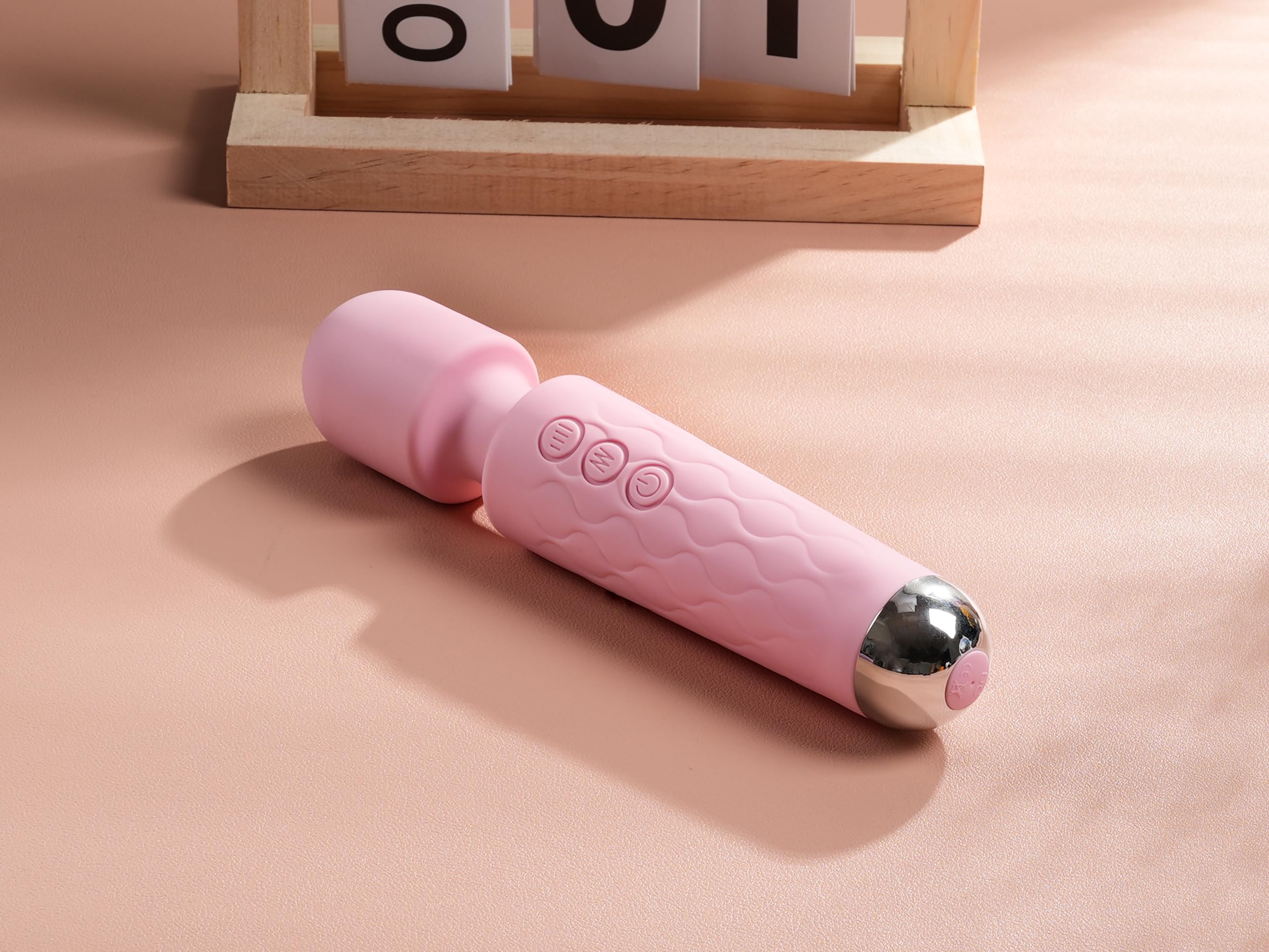 Premium Pink Vibrating Wand Massager - 8 Speeds & 20 Patterns Clitoral Stimulator, Waterproof Adult Sex Toy for Women - Perfect for Solo Play, Couples Intimacy & Stress Relief