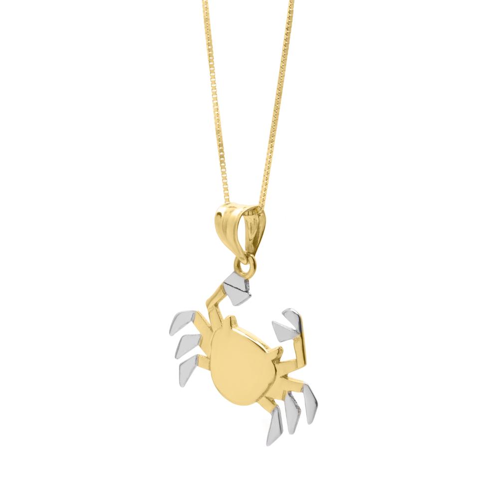 10K Gold Crab Pendant Necklace for Women - Elegant Marine Jewelry Gift for Beach Lovers & Summer Outfits