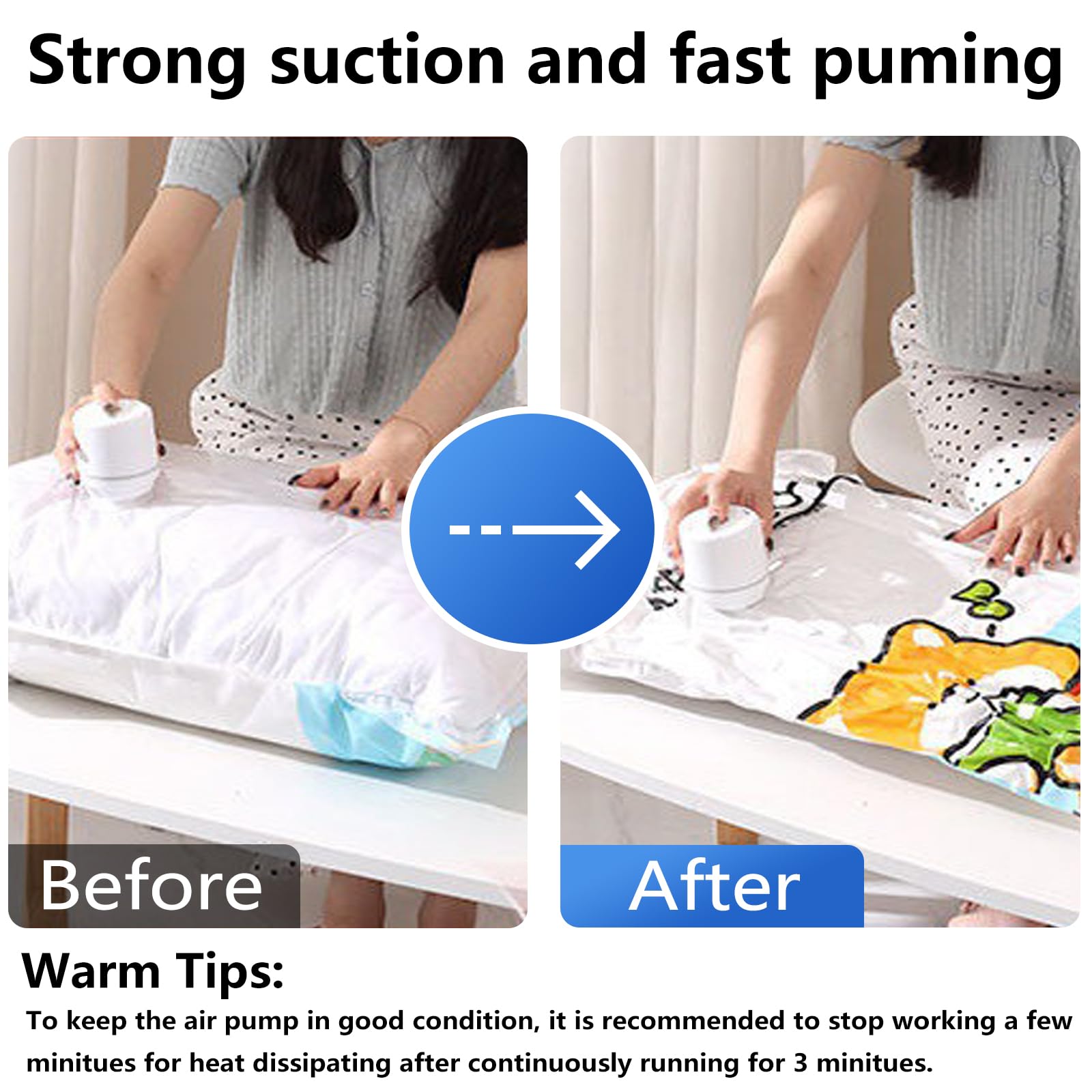 Electric Vacuum Pump for Food Storage Bags | Portable Vacuum Sealer Machine for Most Vacuum Seal Bags | Compact & Powerful for Home Kitchen, Camping & Travel (Storage Bags Not Included)