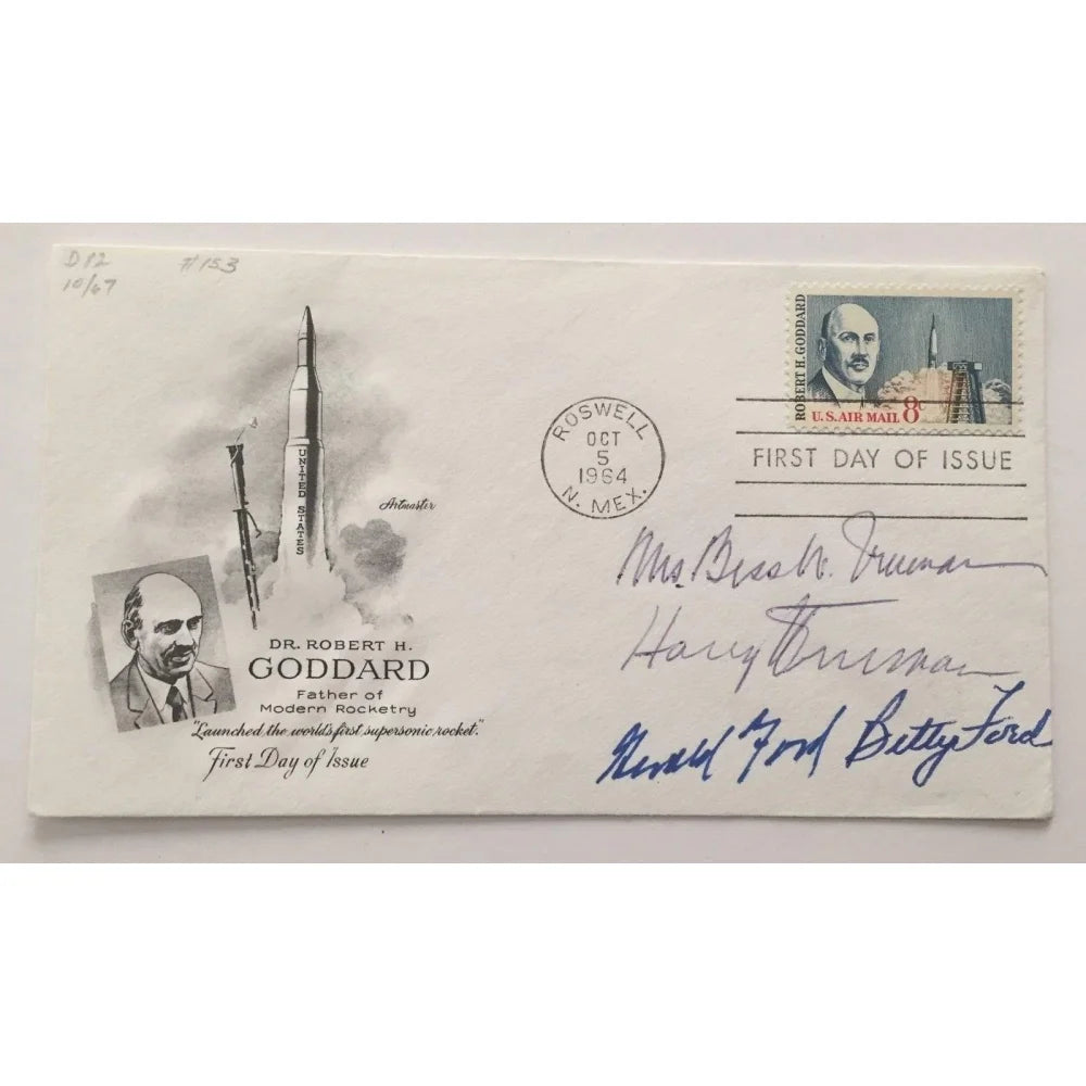 Authentic Harry Truman & Gerald Ford Signed Envelope with JSA COA - Presidential Autograph Collectible for History Buffs & Memorabilia Display