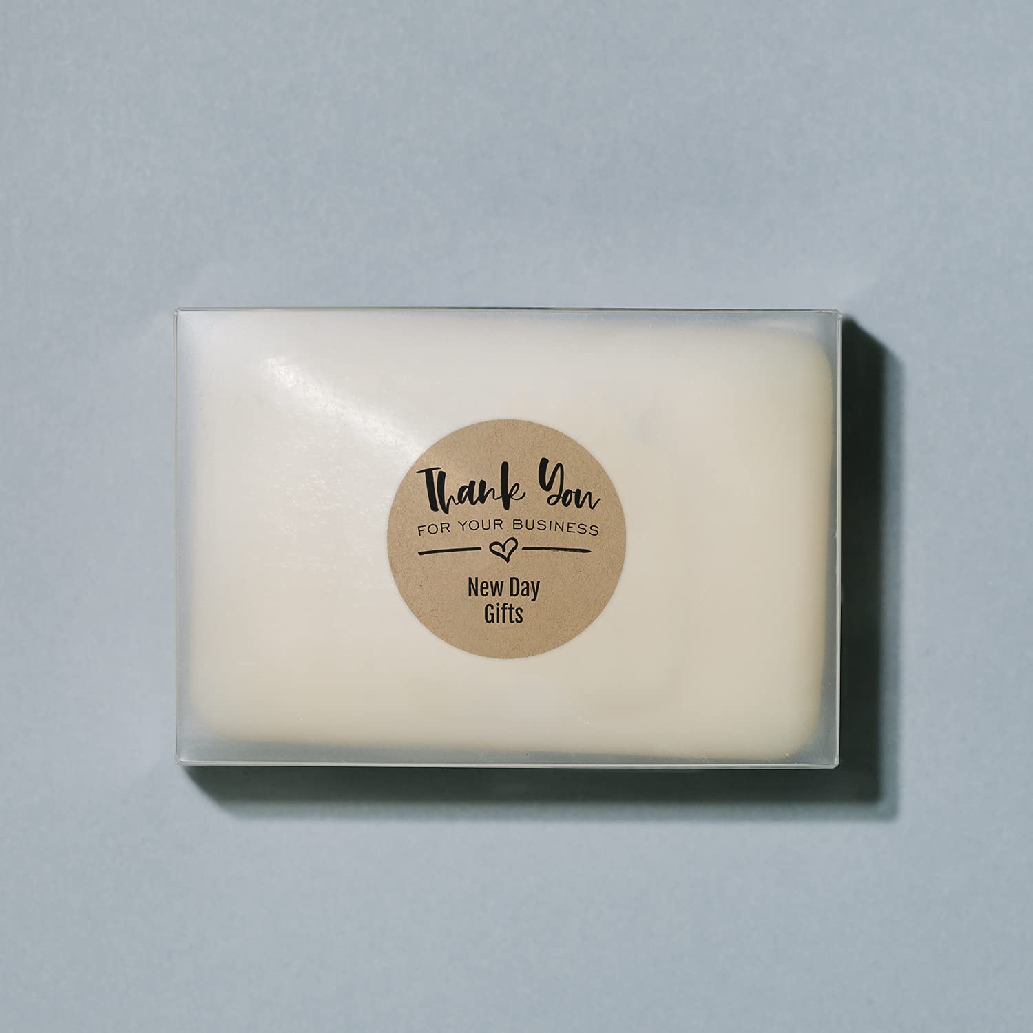 Custom Thank You Heart Stickers - 500 Personalized Kraft Business Labels, 1.5