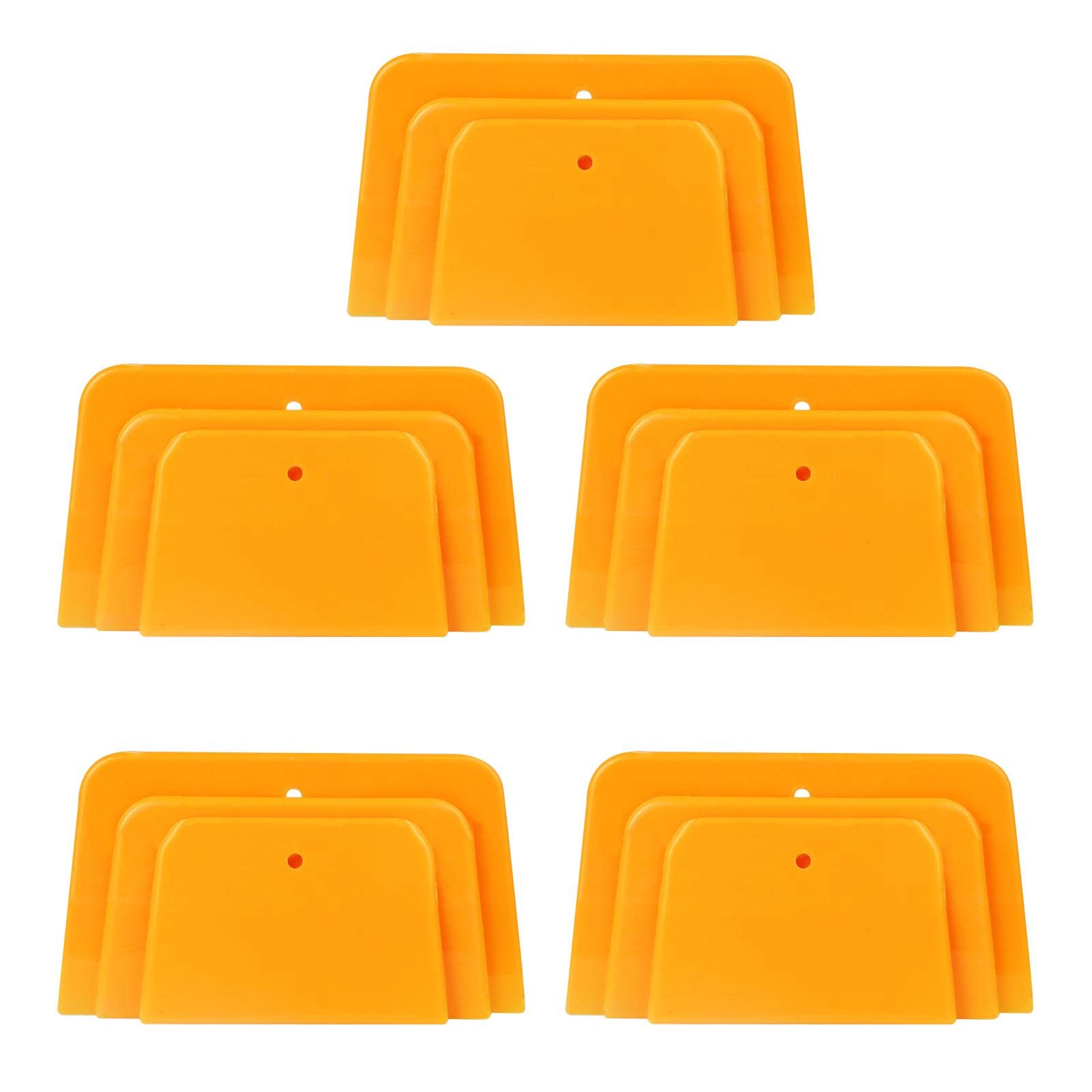 15-Piece Hard Plastic Body Filler Spreader Set - 4/5/6 Inch DIY Auto Body Repair Tools for Car Bondo, Crafts & Painting (Orange) - Perfect for Auto Body Shops, DIY Enthusiasts & Professional Painters
