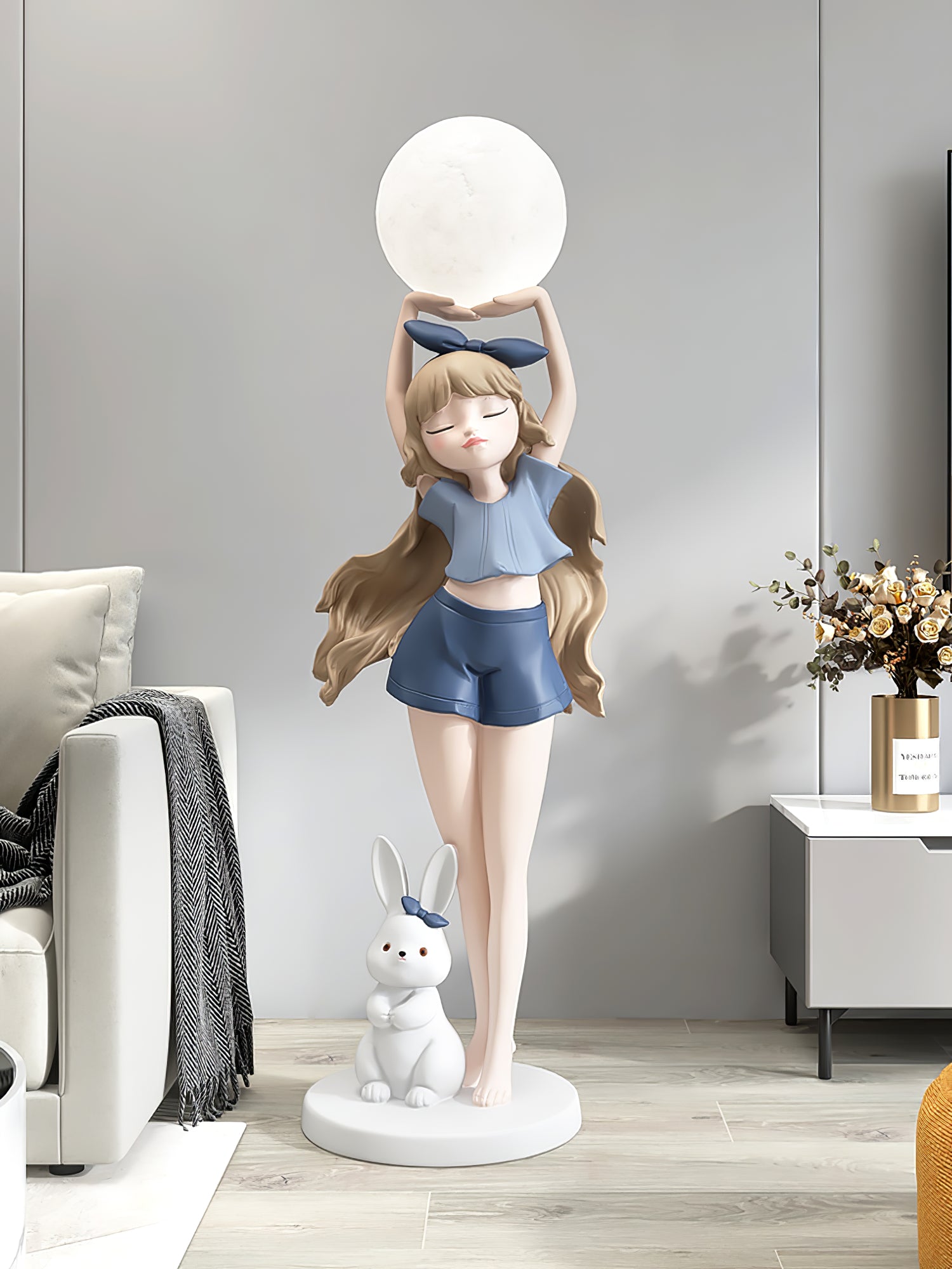 Elegant Ballet Girl Floor Lamp - Adjustable LED Dancer Light for Bedroom, Living Room & Nursery - Perfect for Kids Room Decor & Dance Studio Lighting