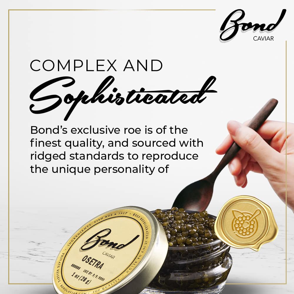 Premium Osetra Caviar - World-Renowned Malossol Fish Roe with Sea Salt, Deep Brown Pearls, Smooth Flavor - 1oz (28g) Glass Jar - Luxury Gourmet Gift for Special Occasions, Fine Dining & Celebrations - Overnight Delivery Available