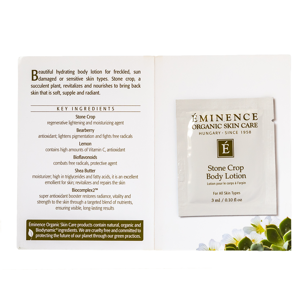 Eminence Organics Stone Crop Body Lotion - Hydrating & Nourishing Dry Skin Care - Perfect for Daily Moisturizing & Post-Sun Care