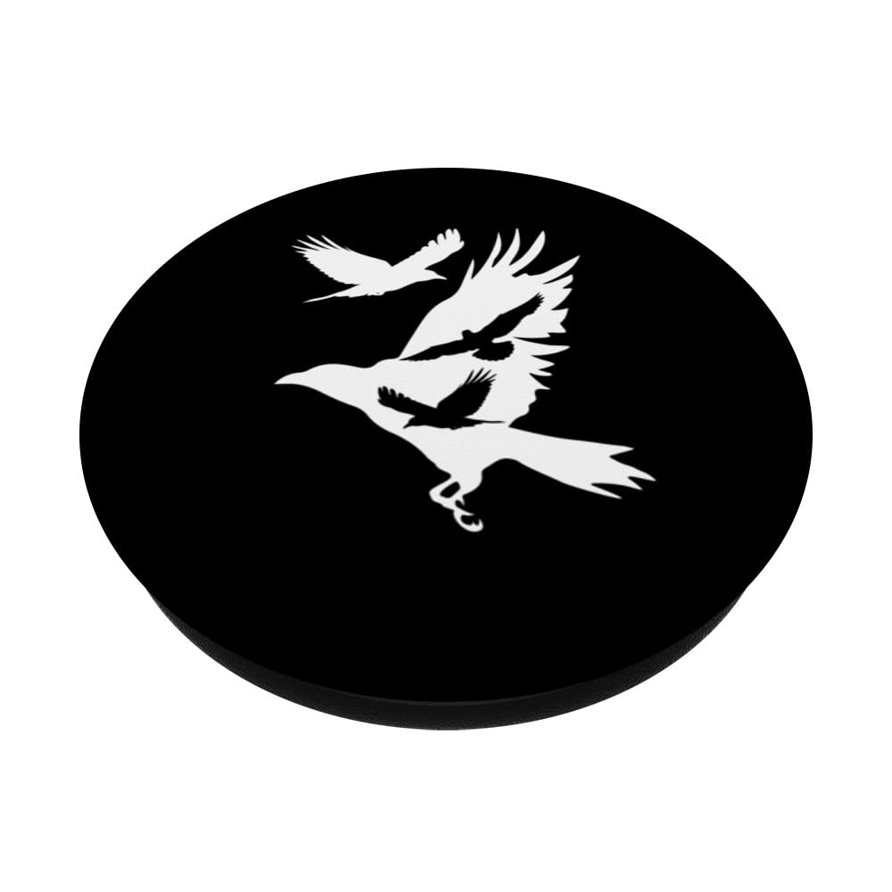 Raven & Crow PopSockets Swappable PopGrip - Blackbird Ornithology Phone Grip for iPhone & Android - Perfect for Bird Lovers, Gothic Style & Nature Enthusiasts