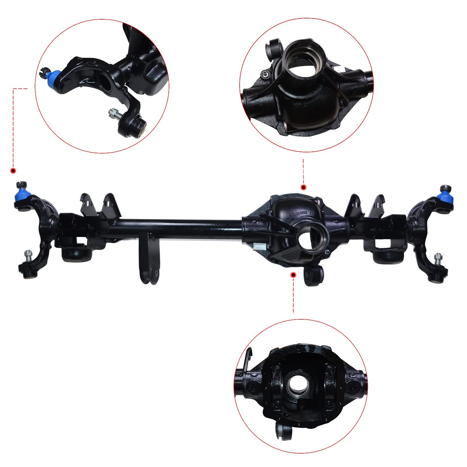 Dana 30 Front Axle Housing Assembly Replacement for 2007-2017 Jeep Wrangler & 2018 Wrangler JK - Part Numbers 68004068AB, 68004068AC - Off-Road Upgrade & Repair Solution