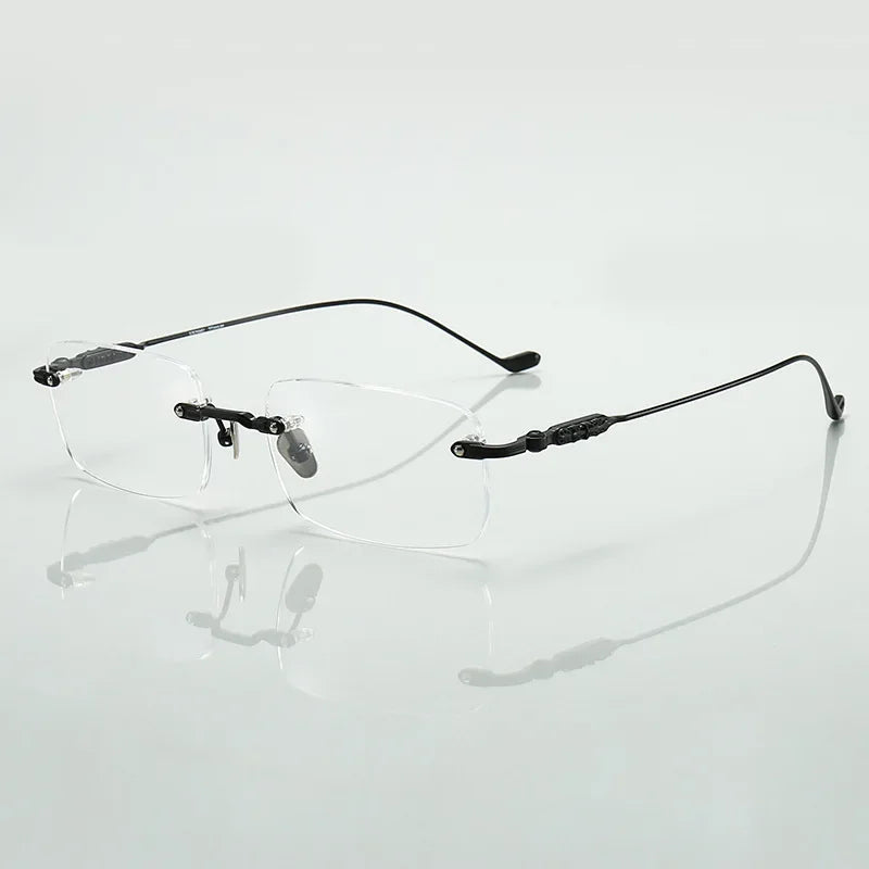 Aror Unisex Rimless Square Titanium Eyeglasses 10157 - Lightweight Durable Frame for Men & Women - Perfect for Reading, Work & Fashion Accessories