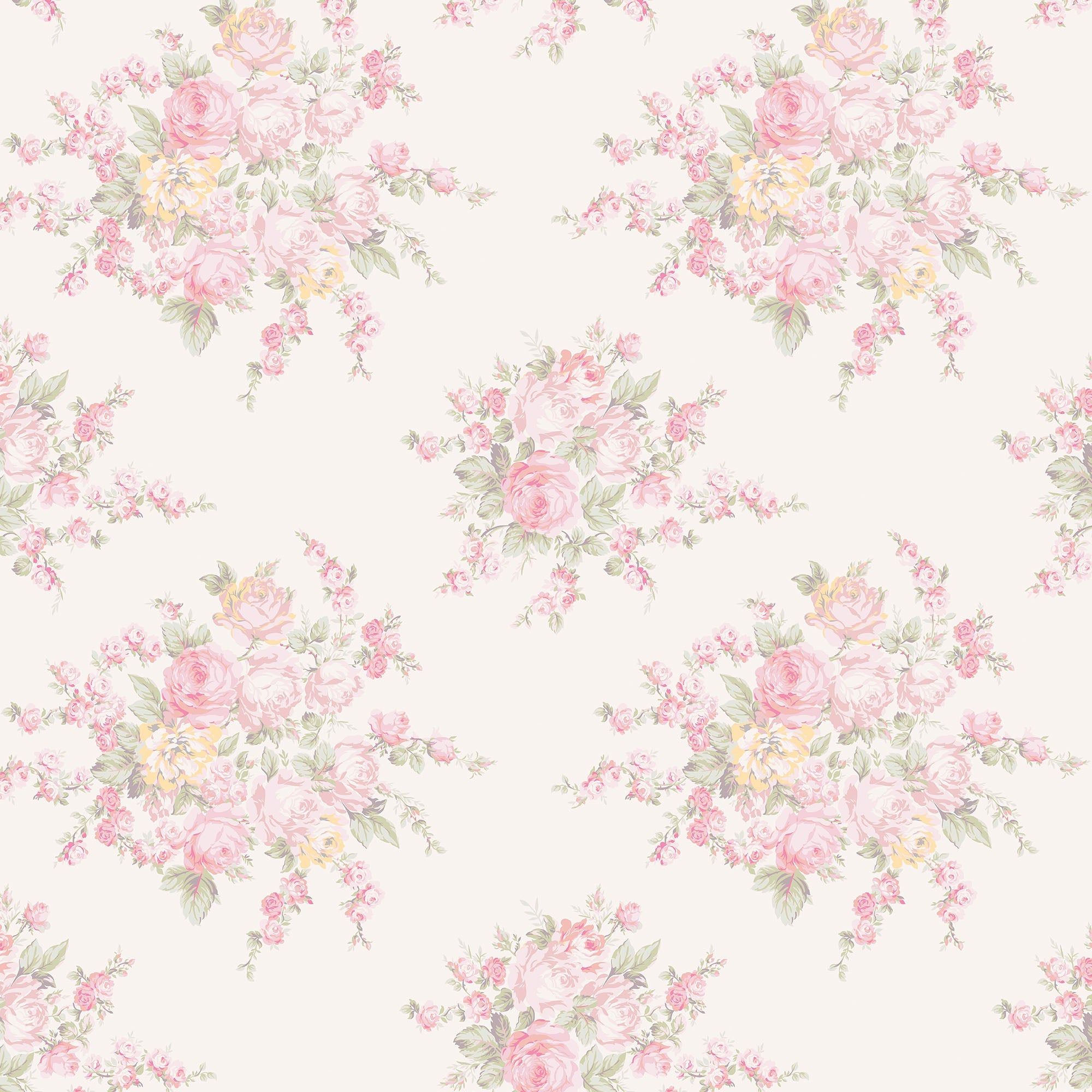 Rose Blossom Pink Wallpaper Swatch - Floral Peel and Stick Wallpaper Sample for Bedroom, Nursery & Home Decor