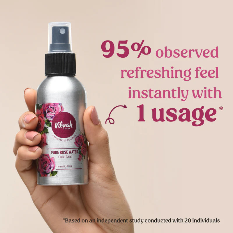 Organic Rosewater Facial Toner for Hydration & Glow - Alcohol-Free Skin Refresher for Dry & Sensitive Skin | Perfect for Morning Routine, Post-Workout & Travel Skincare