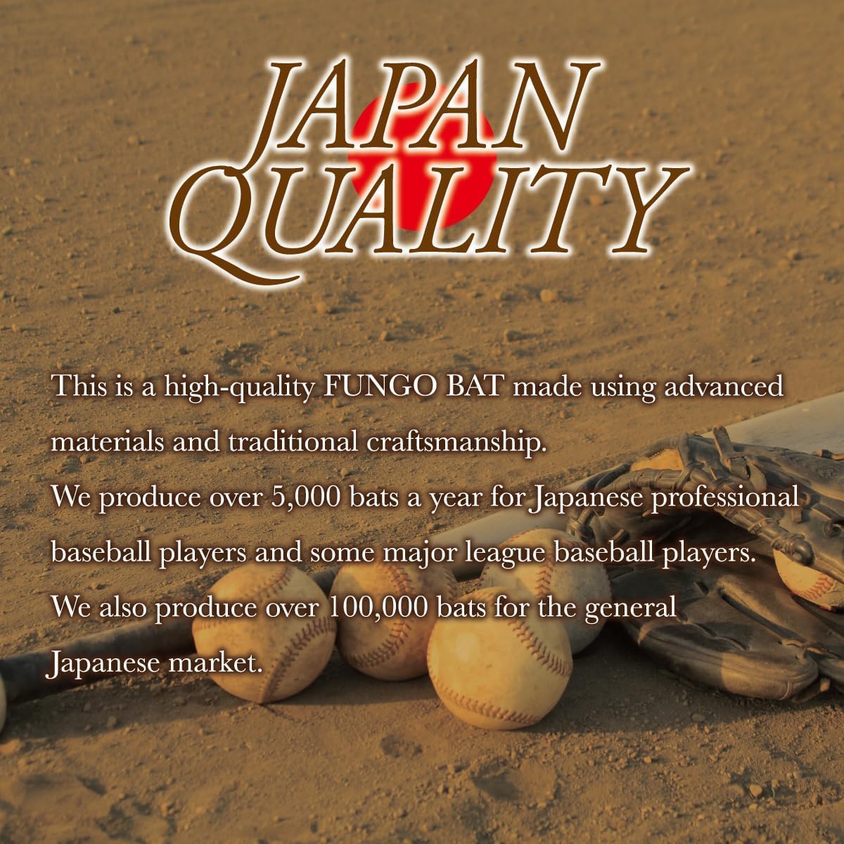 Premium Japanese Wood Fungo Bat for Baseball & Softball Training | Coach's Choice for Field Practice | Perfect for Team Drills & Player Development