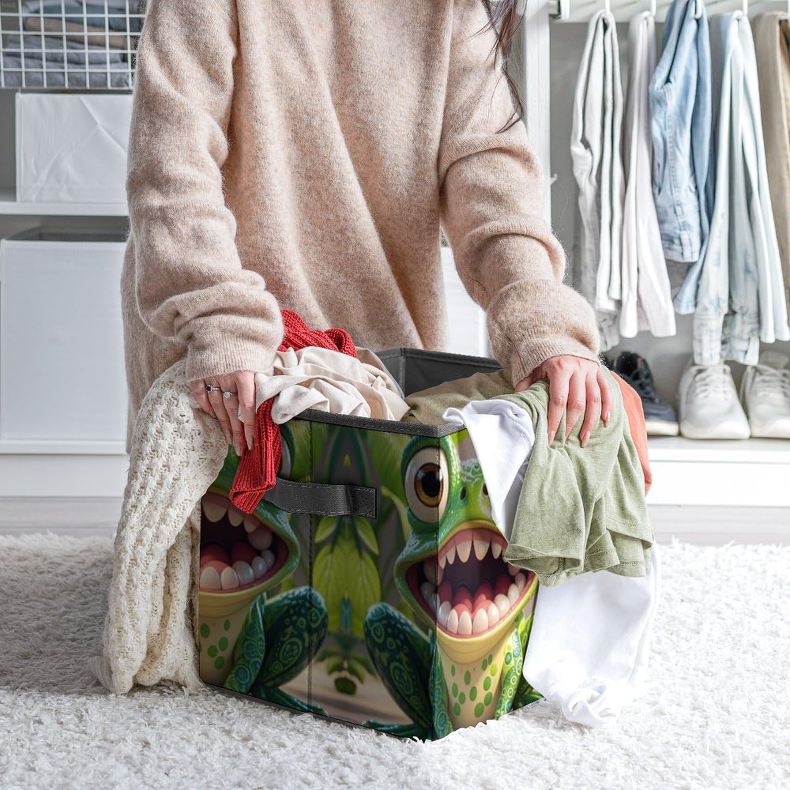 Large Collapsible Storage Bin with Handles - 10.6